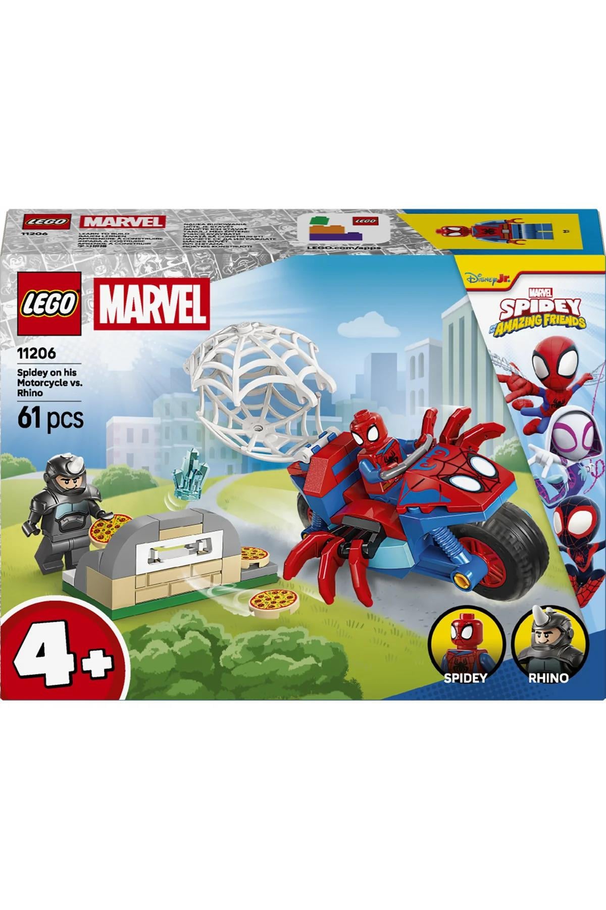 ® ǀ Marvel Spidey ve Arkadaşları Spidey vs. Rhino 11206 - 4+ Oyuncak Yapım Seti (61 Parça)-Lego