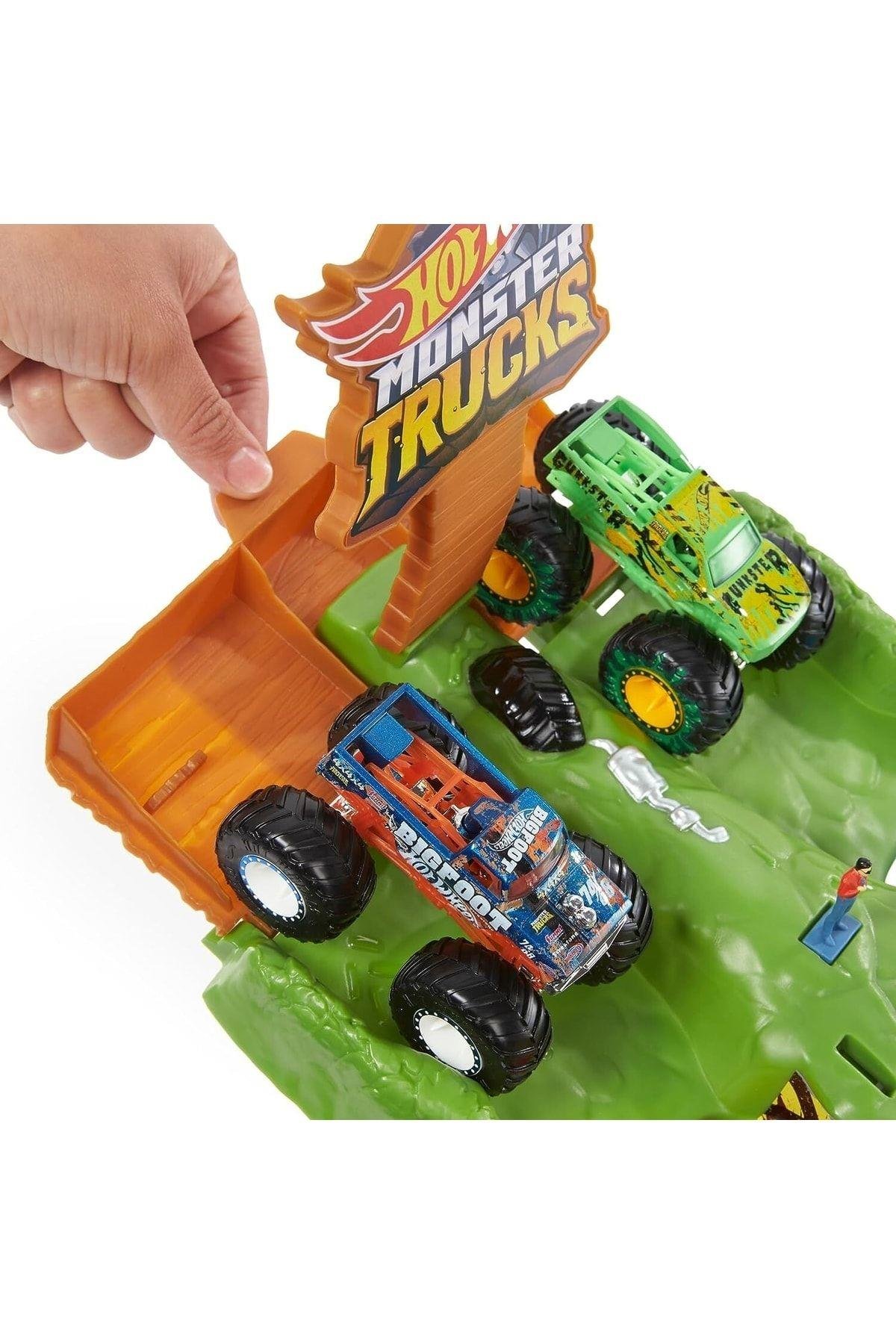 ® Monster Trucks Heyecanlı Yarışlar Oyun Seti | HGV12-Araba Garaj ve Setleri