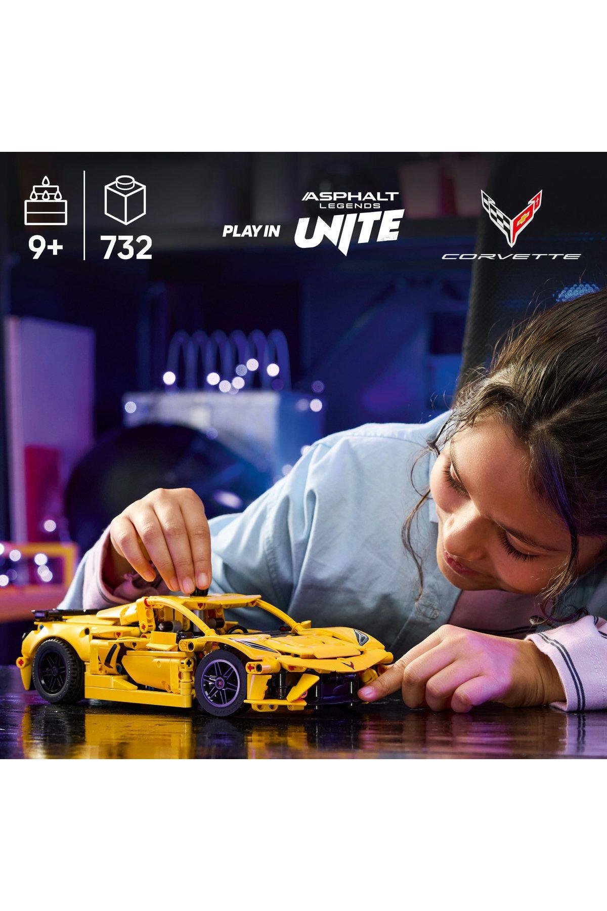 ® Technic Chevrolet Corvette Stingray 42205 - 9+ Araba İçeren Oyuncak Yapım Seti (732 Parça)-Lego Technic