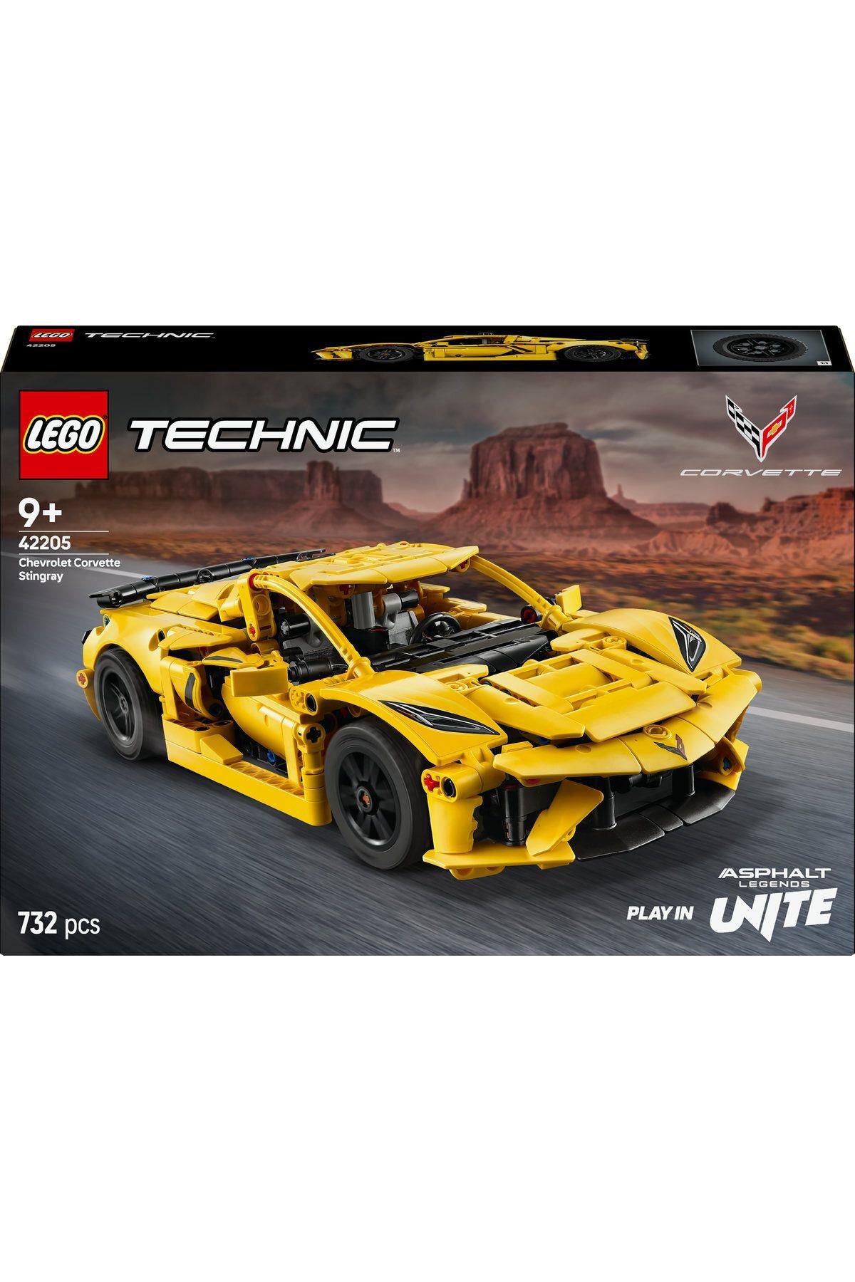 ® Technic Chevrolet Corvette Stingray 42205 - 9+ Araba İçeren Oyuncak Yapım Seti (732 Parça)-Lego Technic