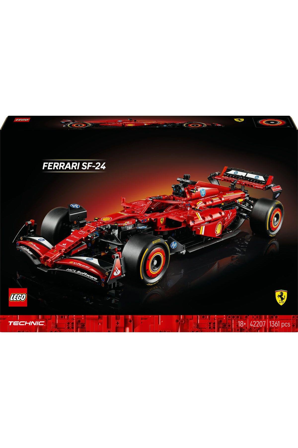 ® Technic Ferrari SF-24 F1 Araba 42207 - Yetişkinler için Yarış Arabası Yapım Seti (1361 Parça)-Lego Technic