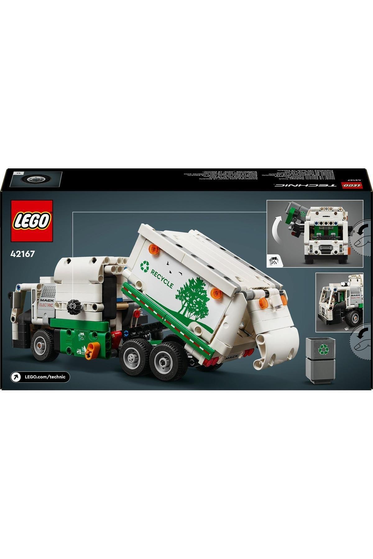 ® Technic Mack® LR Electric Çöp Kamyonu 42167  - 8 Yaş ve Üzeri İçin Yapım Seti (503 Parça)-Lego Technic