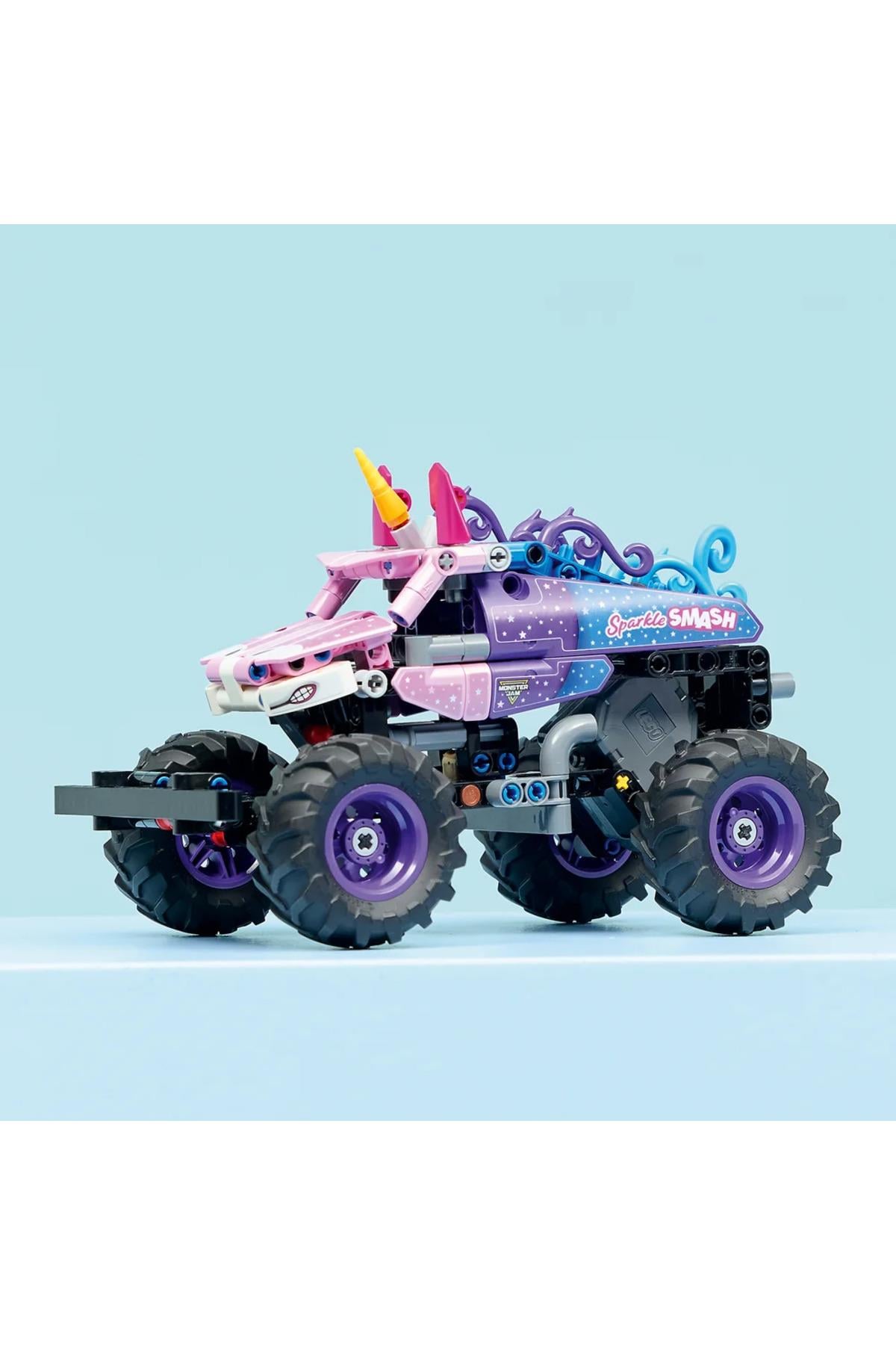 ® Technic Monster Jam™ Sparkle Smash™ Çek–Bırak 42220 – 7+ Oyuncak Yapım Seti (243 Parça)-Lego