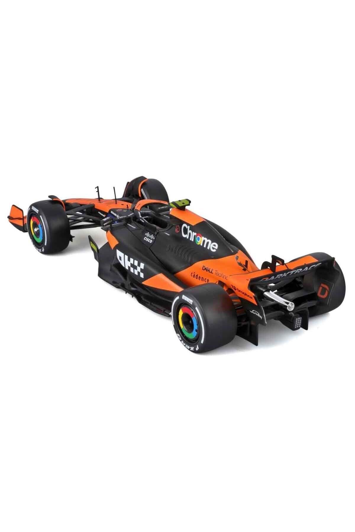 1:24 McLaren MCL38 Miami Grand Prix 2024 Figürlü Formula 1 Yarış Arabası - 4-Lando Norris-Araba Garaj ve Setleri