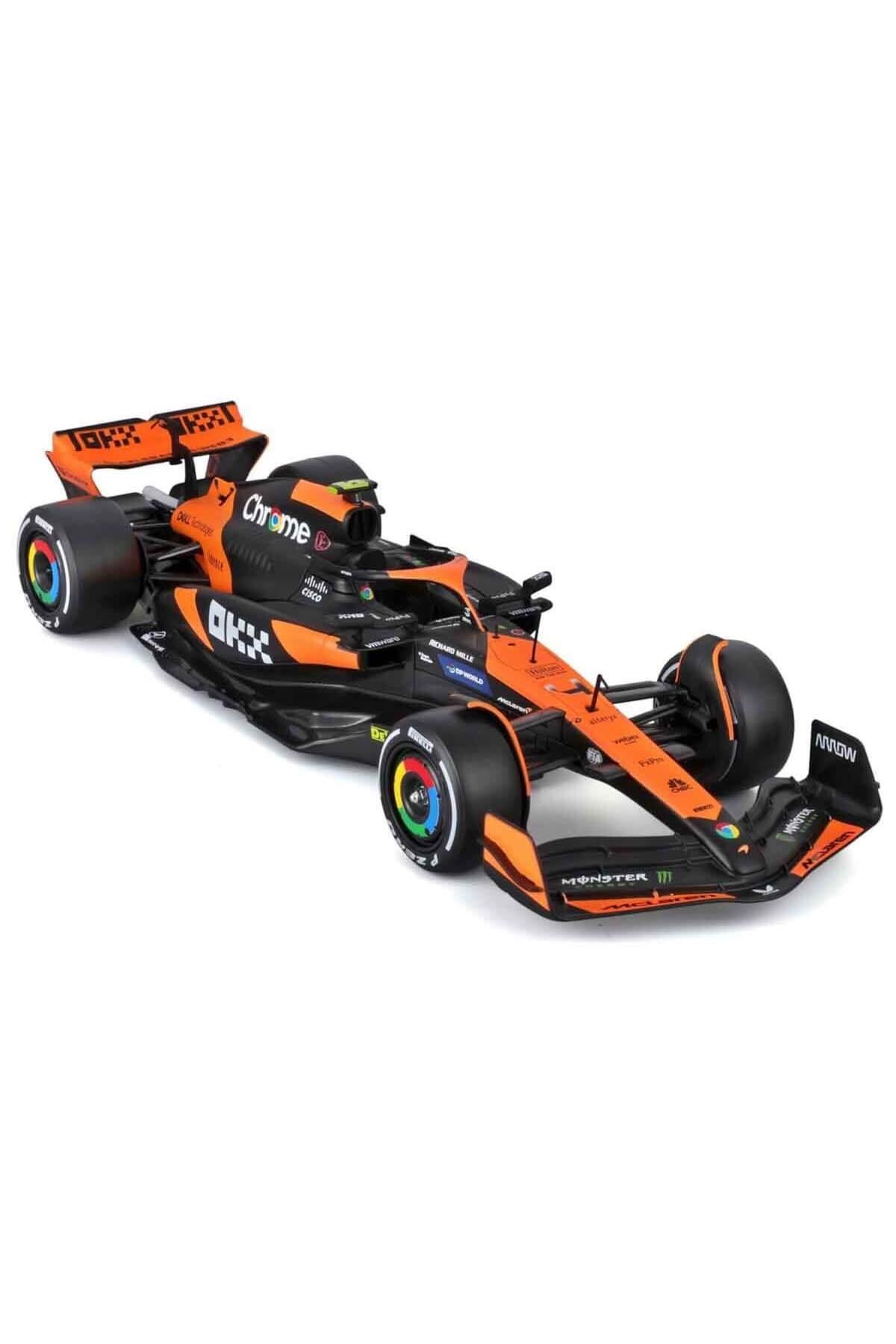 1:24 McLaren MCL38 Miami Grand Prix 2024 Figürlü Formula 1 Yarış Arabası - 4-Lando Norris-Araba Garaj ve Setleri