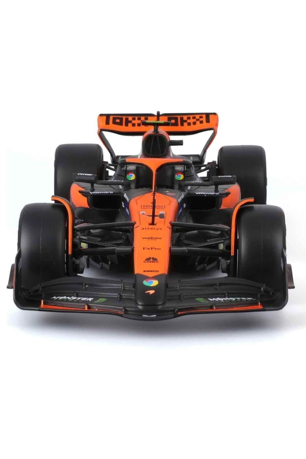 1:24 McLaren MCL38 Miami Grand Prix 2024 Figürlü Formula 1 Yarış Arabası - 4-Lando Norris-Araba Garaj ve Setleri