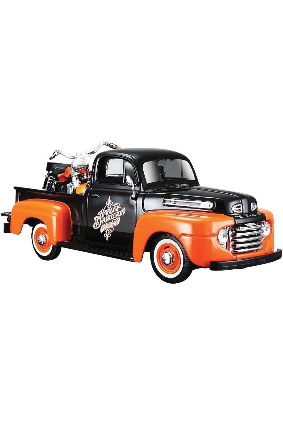 1:25 1948 Ford F-1 Pickup 1958 FLH Duo Glide-Maket Araçlar