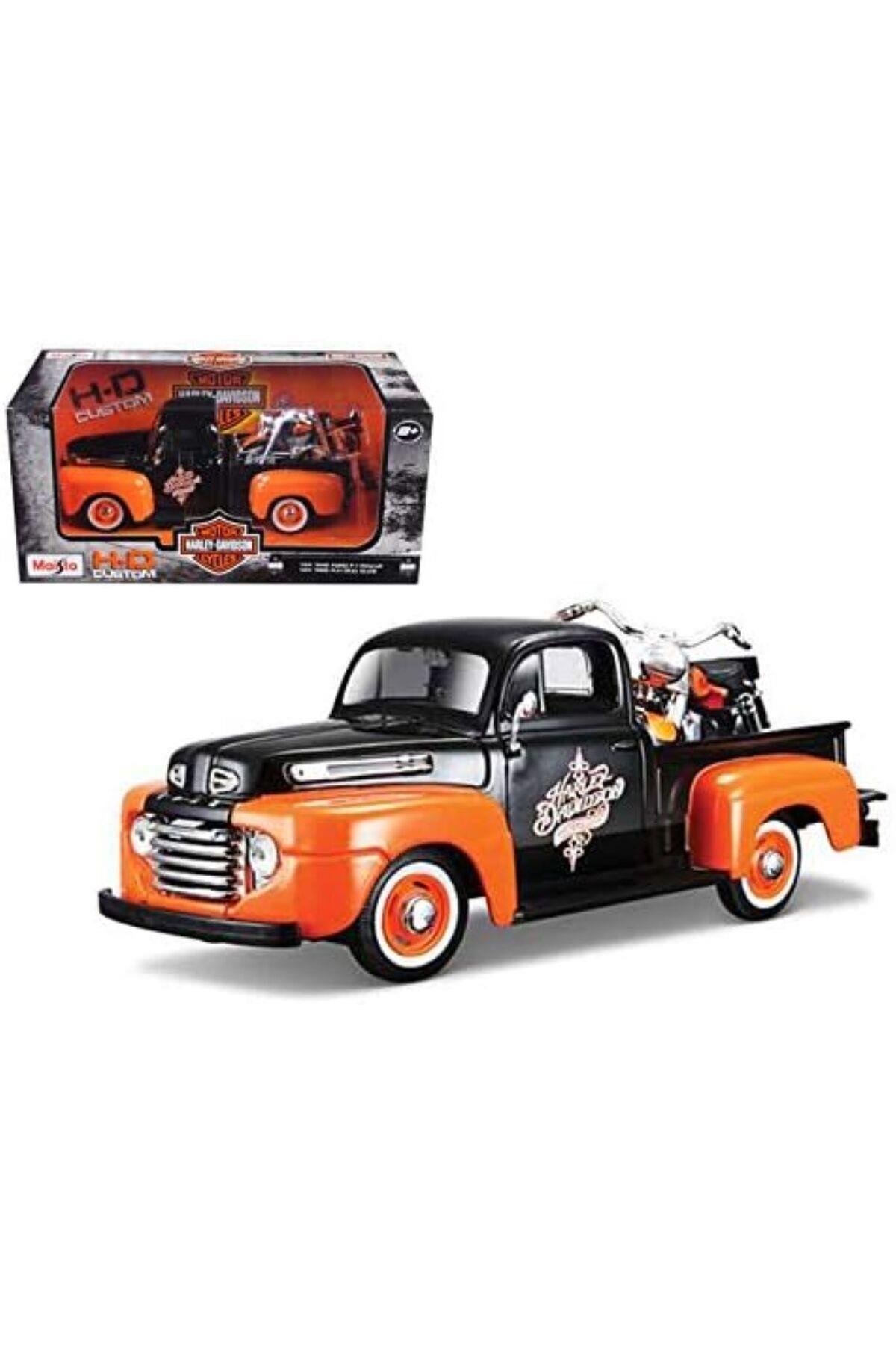 1:25 1948 Ford F-1 Pickup 1958 FLH Duo Glide-Maket Araçlar