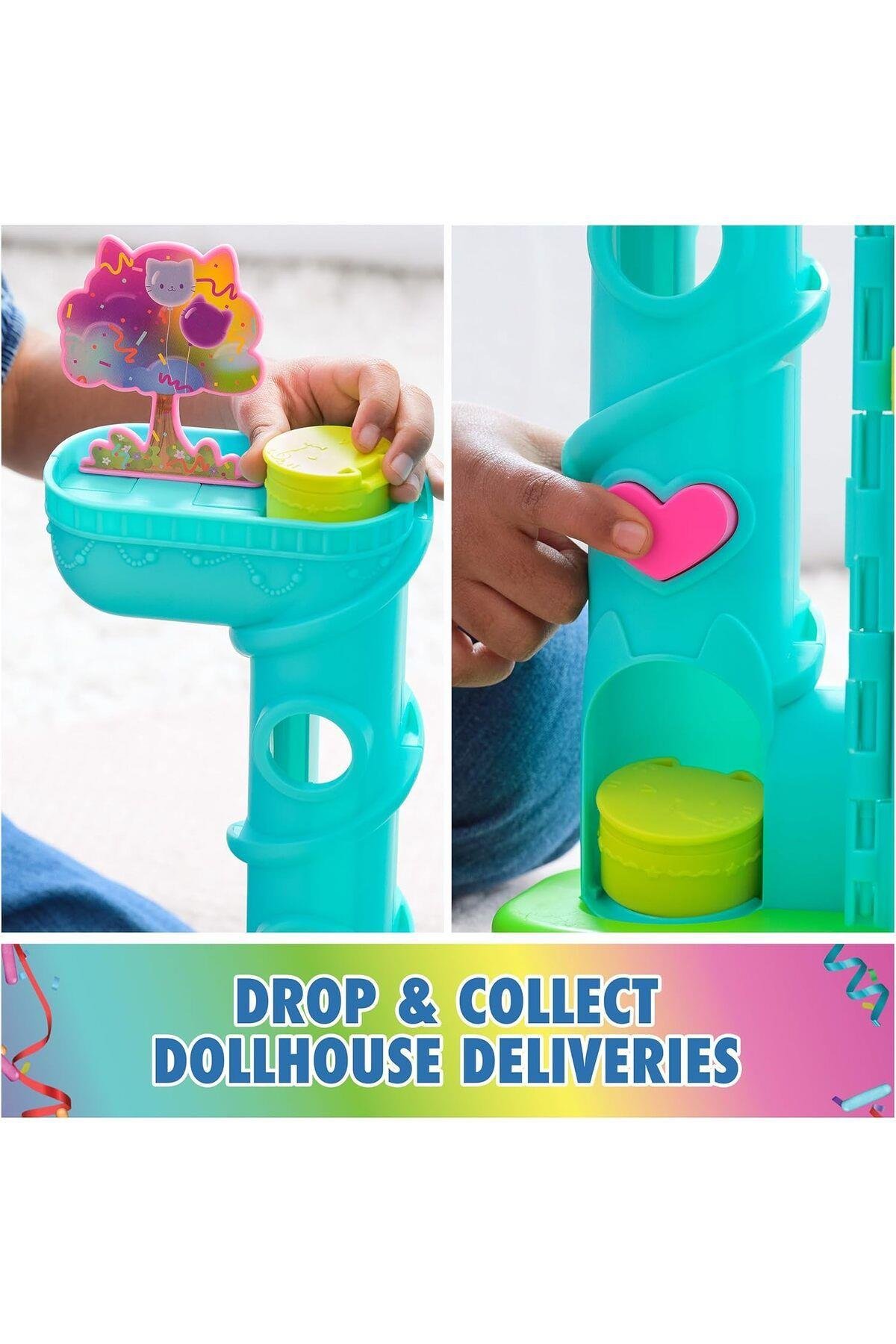 15 parça Purrfect Party Oyuncak Bebek Evi Oyun Seti Gökkuşağı Görünümlü-Kız Rol Oyuncakları