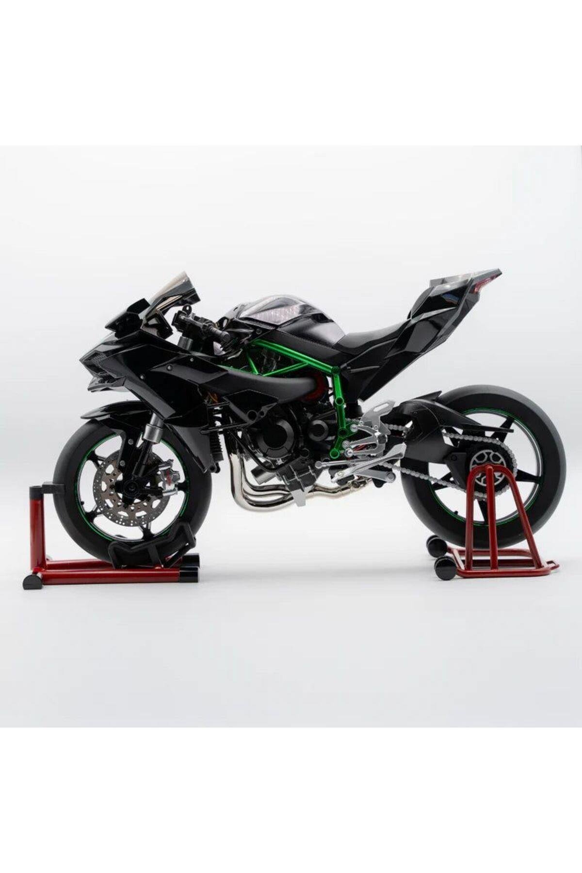 1:6 KAWASAKİ H2R IŞIKLI SESLİ EGZOS DUMANLI MOTOR MAKET-Maket Araçlar