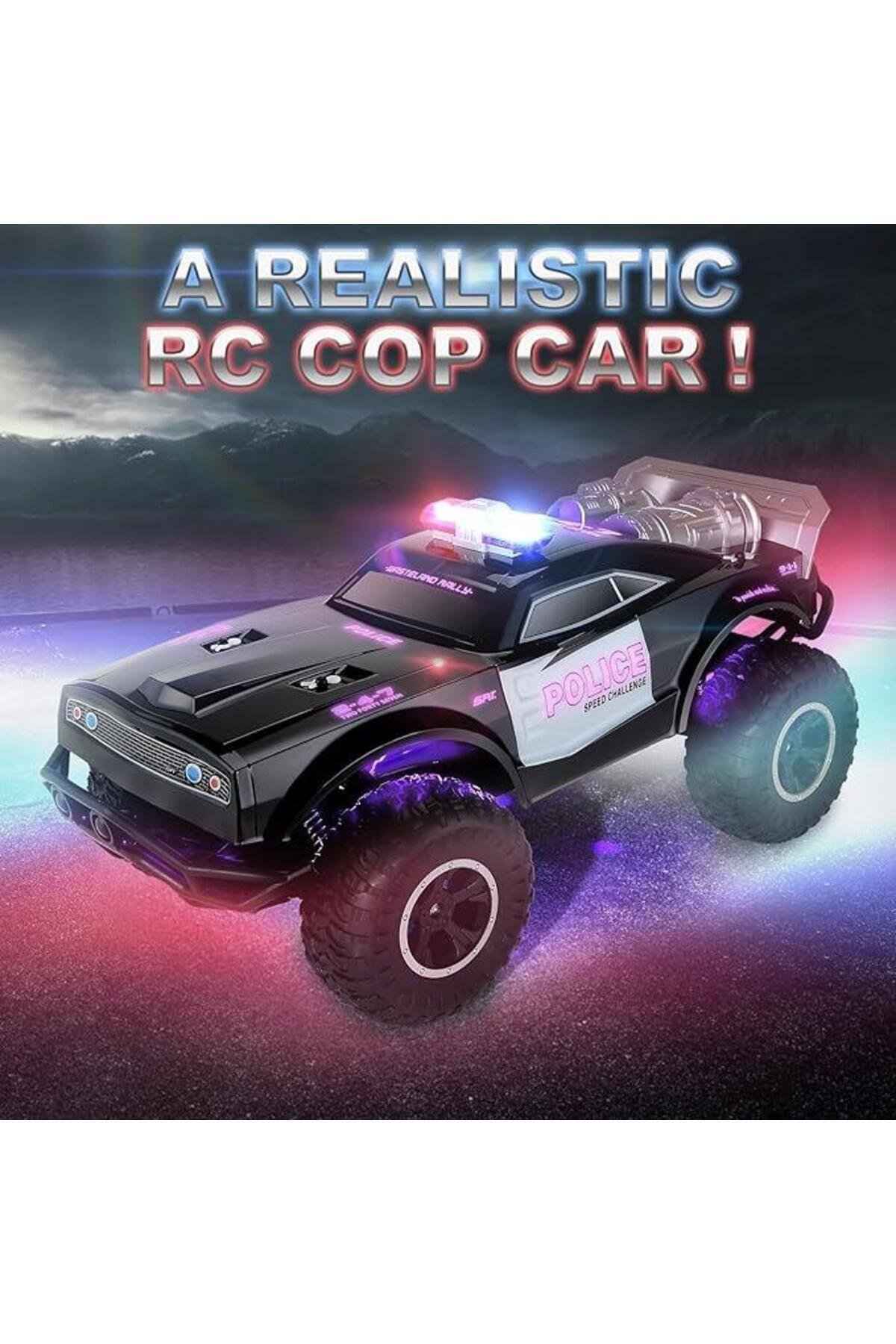 1:8 Şarj Edilebilen Uzaktan Kumandalı Işıklı Polis Hız Arabası-Uzaktan Kumandalı Araçlar