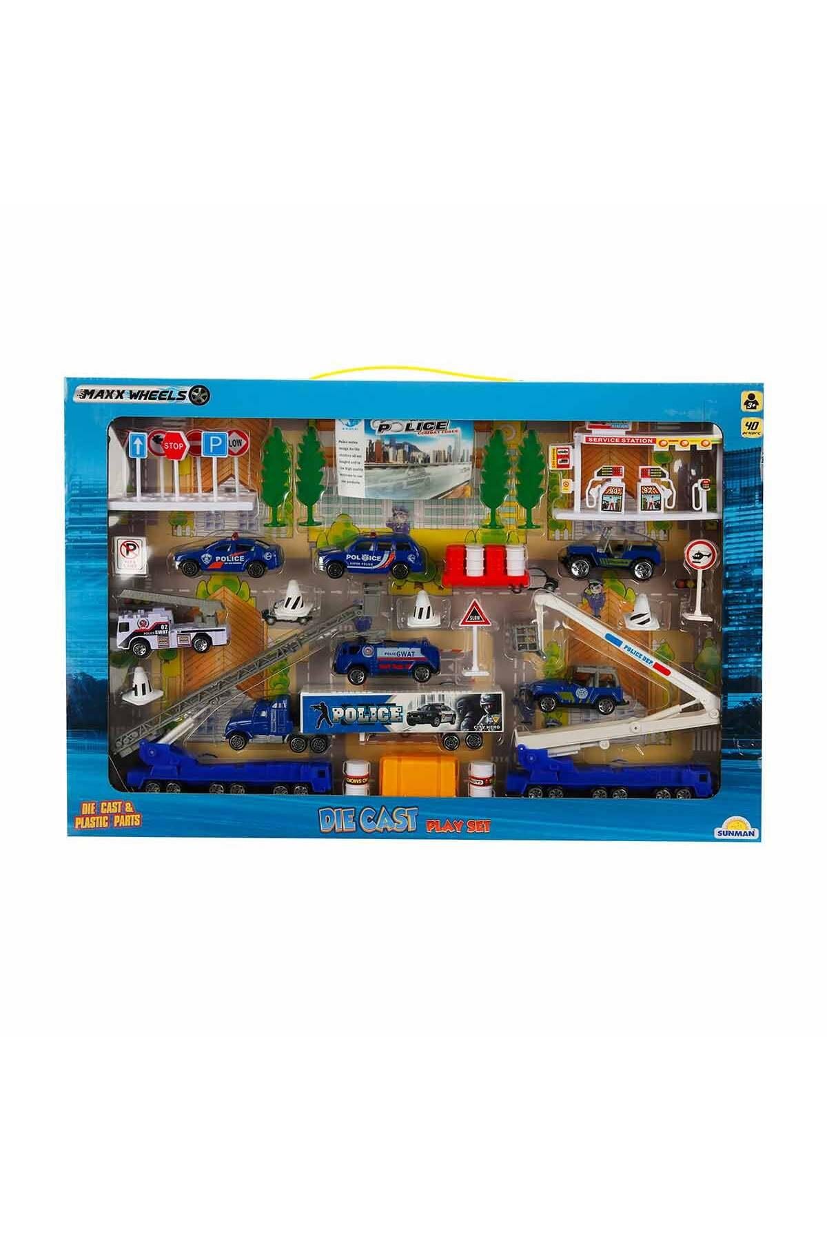 1:87 Metal Oyun Seti 40 Parça-Araba Garaj ve Setleri