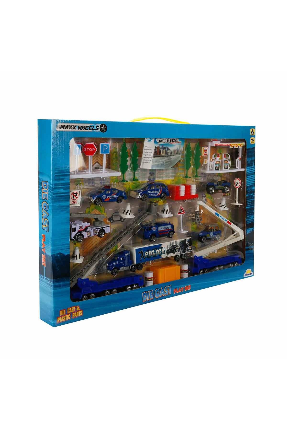 1:87 Metal Oyun Seti 40 Parça-Araba Garaj ve Setleri