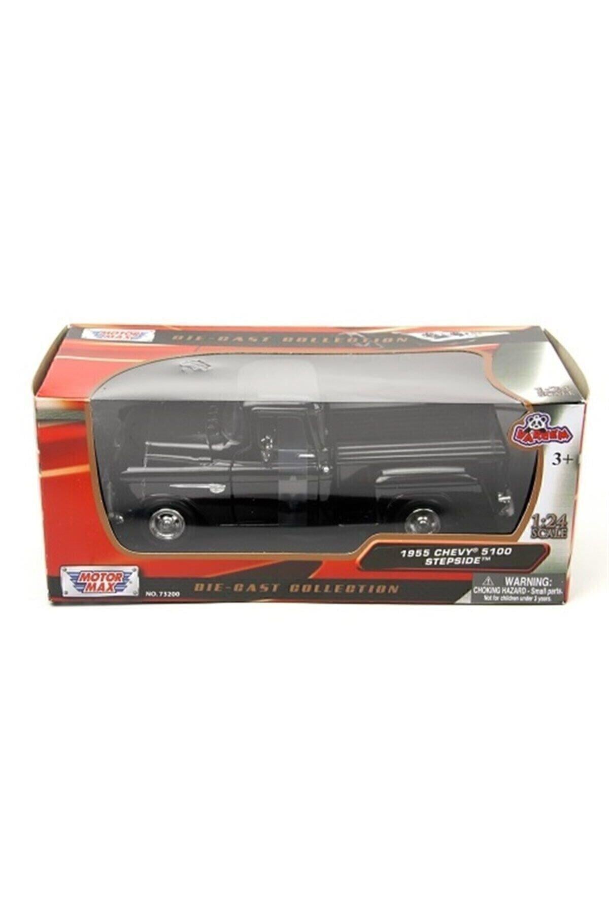 1955 Chevy 5100 Stepside -siyah Model Araba Motormax 1:24-Maket Araçlar