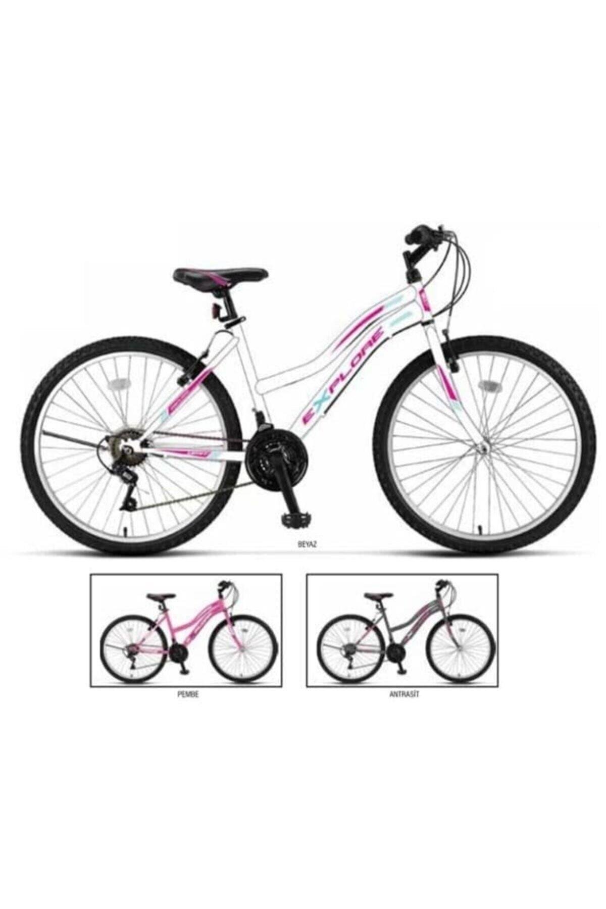 2434 Explorer Dağ Bisikleti V 24 Jant 21 Vites Beyaz Pembe-Bisiklet