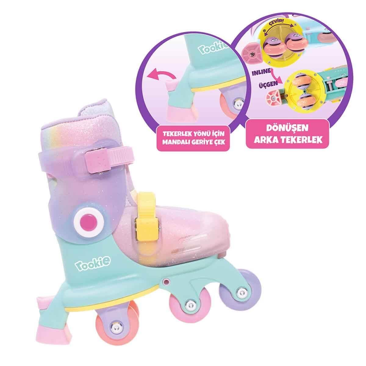 2in1 Gokidy Rookie Dönüşebilen 4 Tekerlekli Pembe Paten-Park Bahçe Oyuncakları