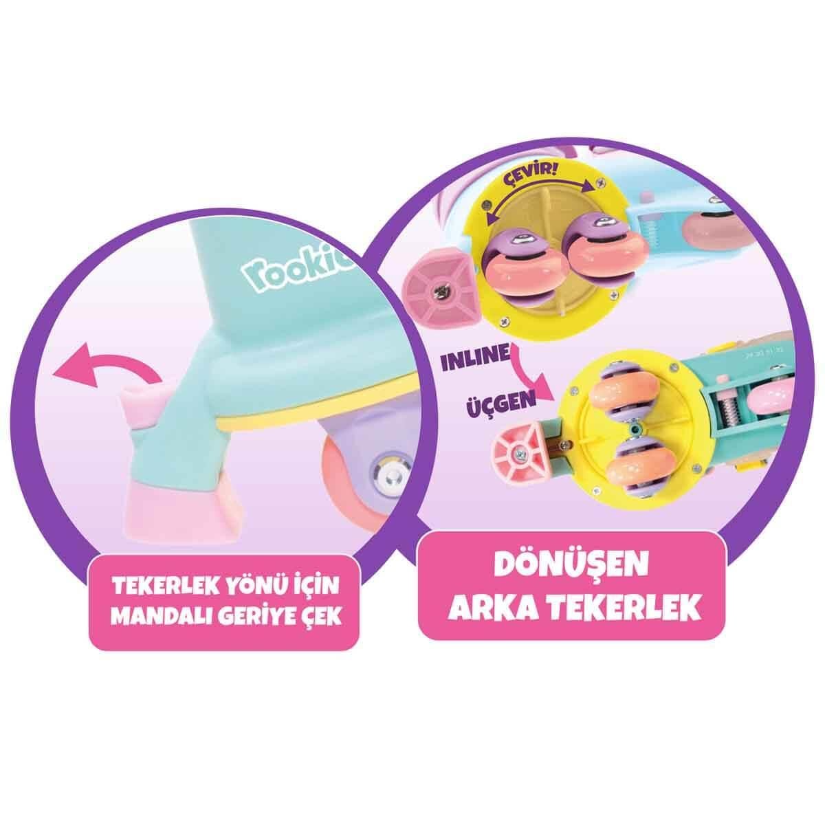2in1 Gokidy Rookie Dönüşebilen 4 Tekerlekli Pembe Paten-Park Bahçe Oyuncakları