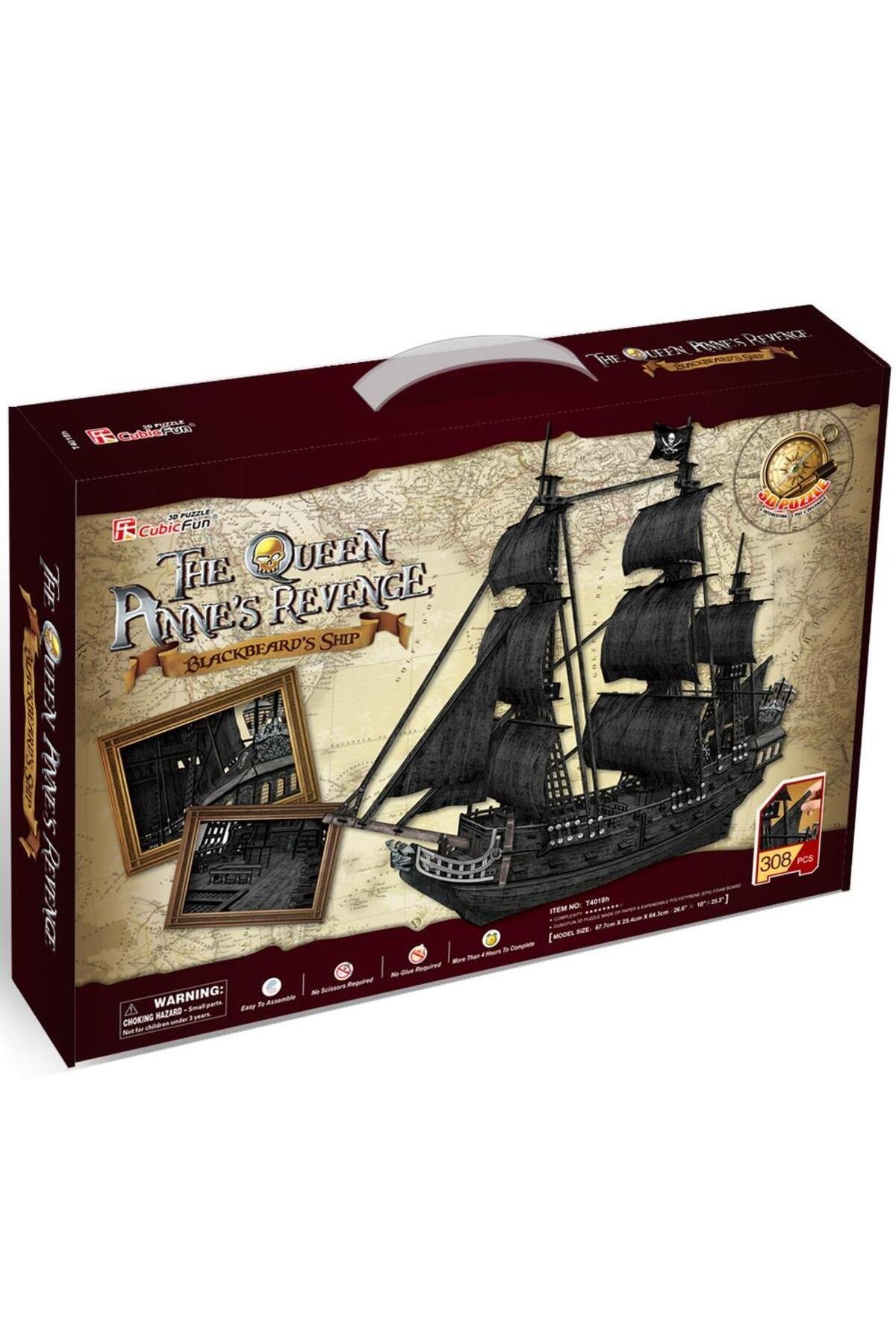 3d 308 Parça Puzzle The Queen Anne’s Revenge Gemi-Eğitici Oyuncak