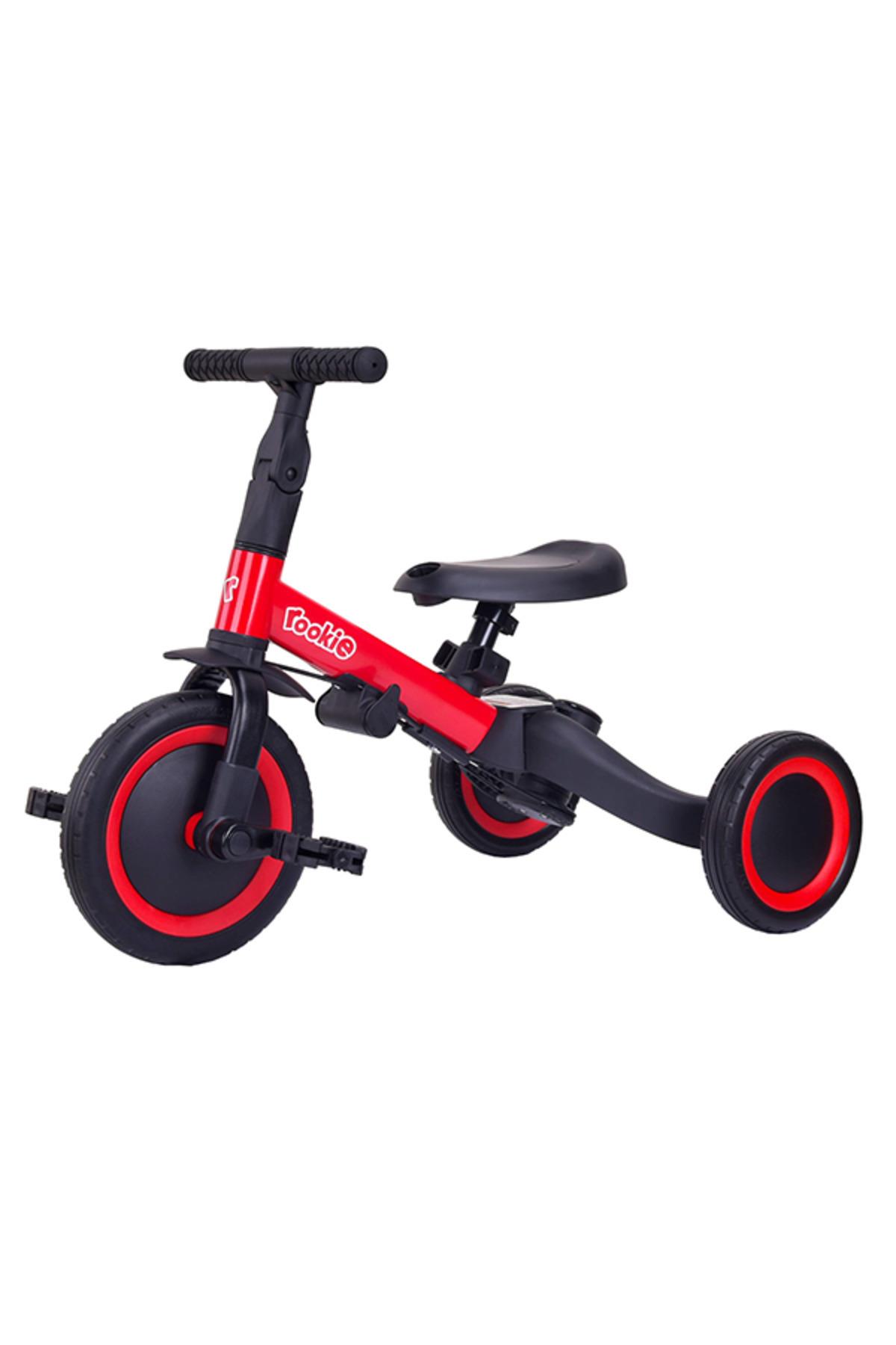 4in1 Çok Fonksiyonlu Ebeveyn Kontrollü Trikster Çocuk ve Bebek Bisikleti - Kırmızı-Scooter