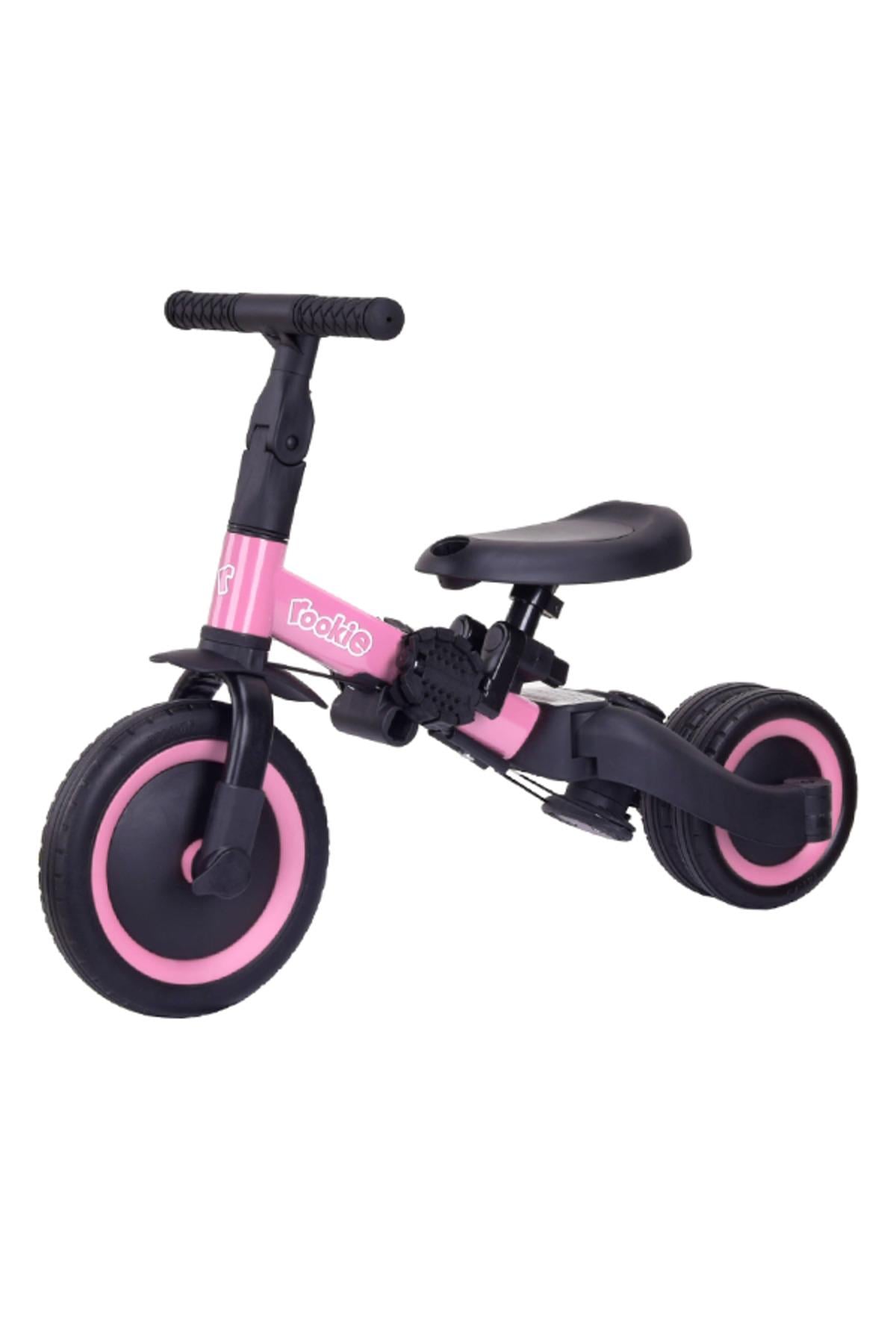 4in1 Çok Fonksiyonlu Ebeveyn Kontrollü Trikster Çocuk ve Bebek Bisikleti - Pembe-Scooter