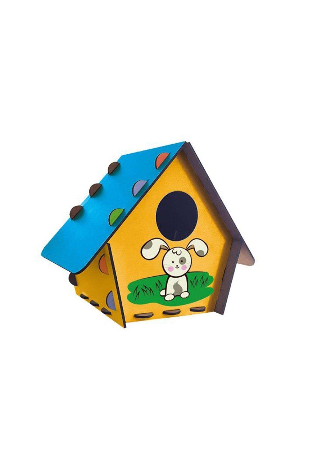 5070 Kuş Evi Maket Boyama Aktivite Ahşap Puzzle Kendin Yap-Eğitici Oyuncak