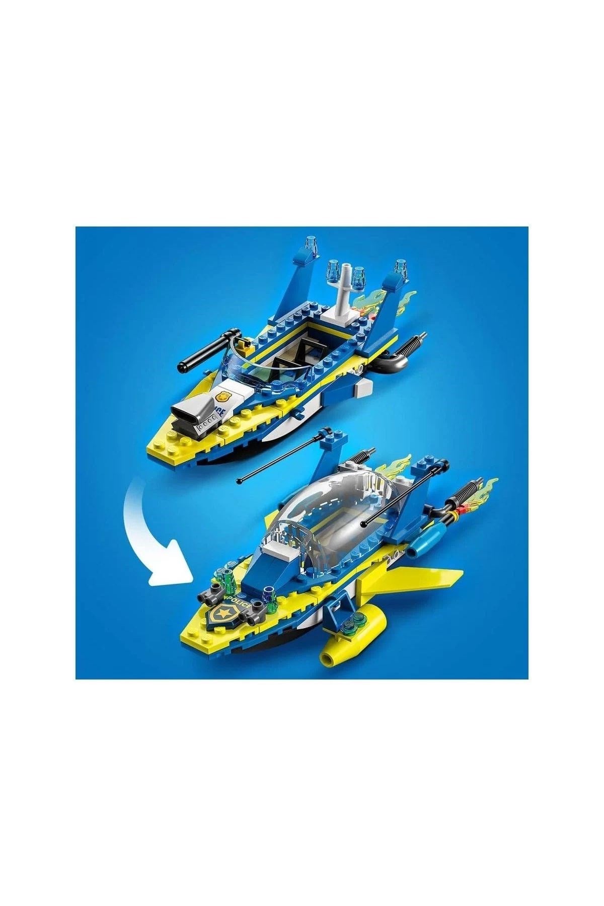 60355 City - Su Polisi Dedektif Görevleri, 278 Parça, +6 Yaş-Lego