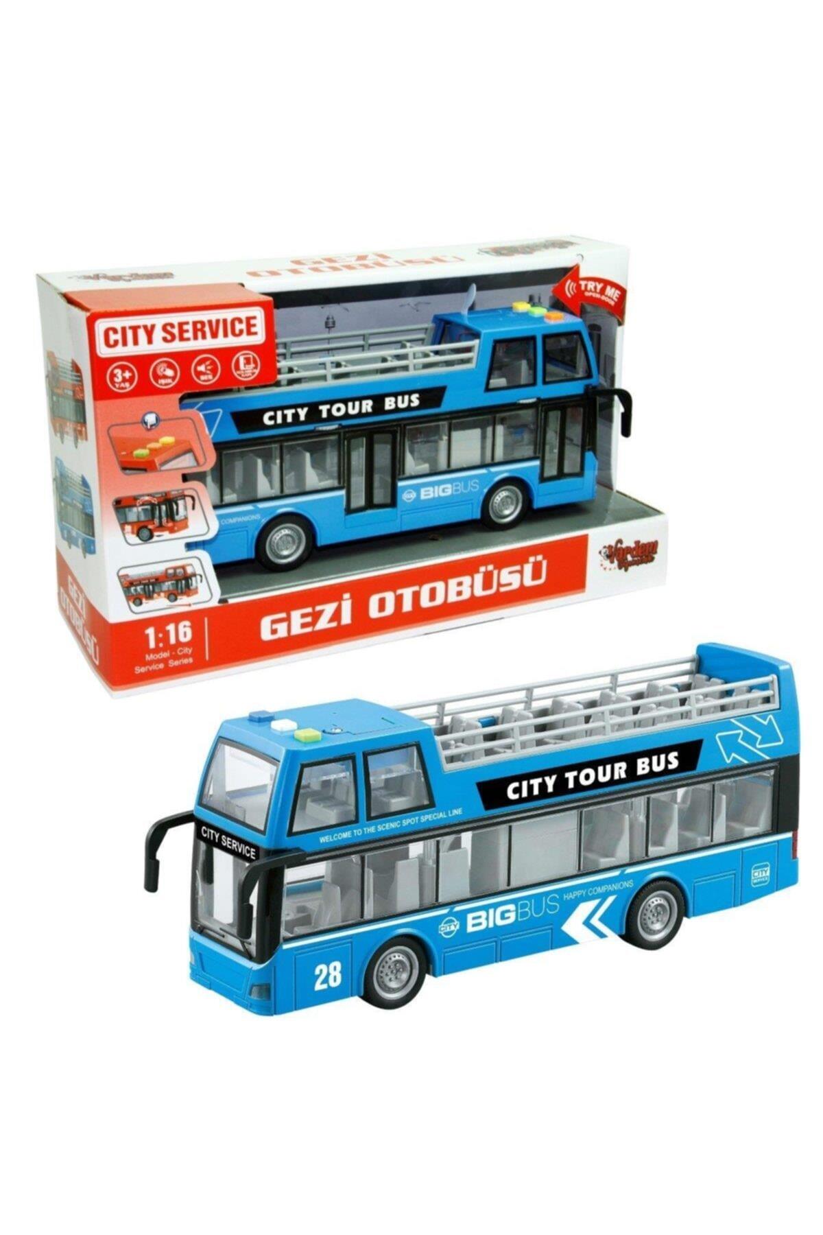 916b Vardem 1:16 Sürtmeli Işıklı Gezi Otobüsü-Oyuncak Arabalar ve Kamyonlar