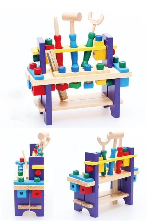 Ahşap Küçük Ustanın Tamir Seti-İlk Yaş Ahşap Oyuncaklar