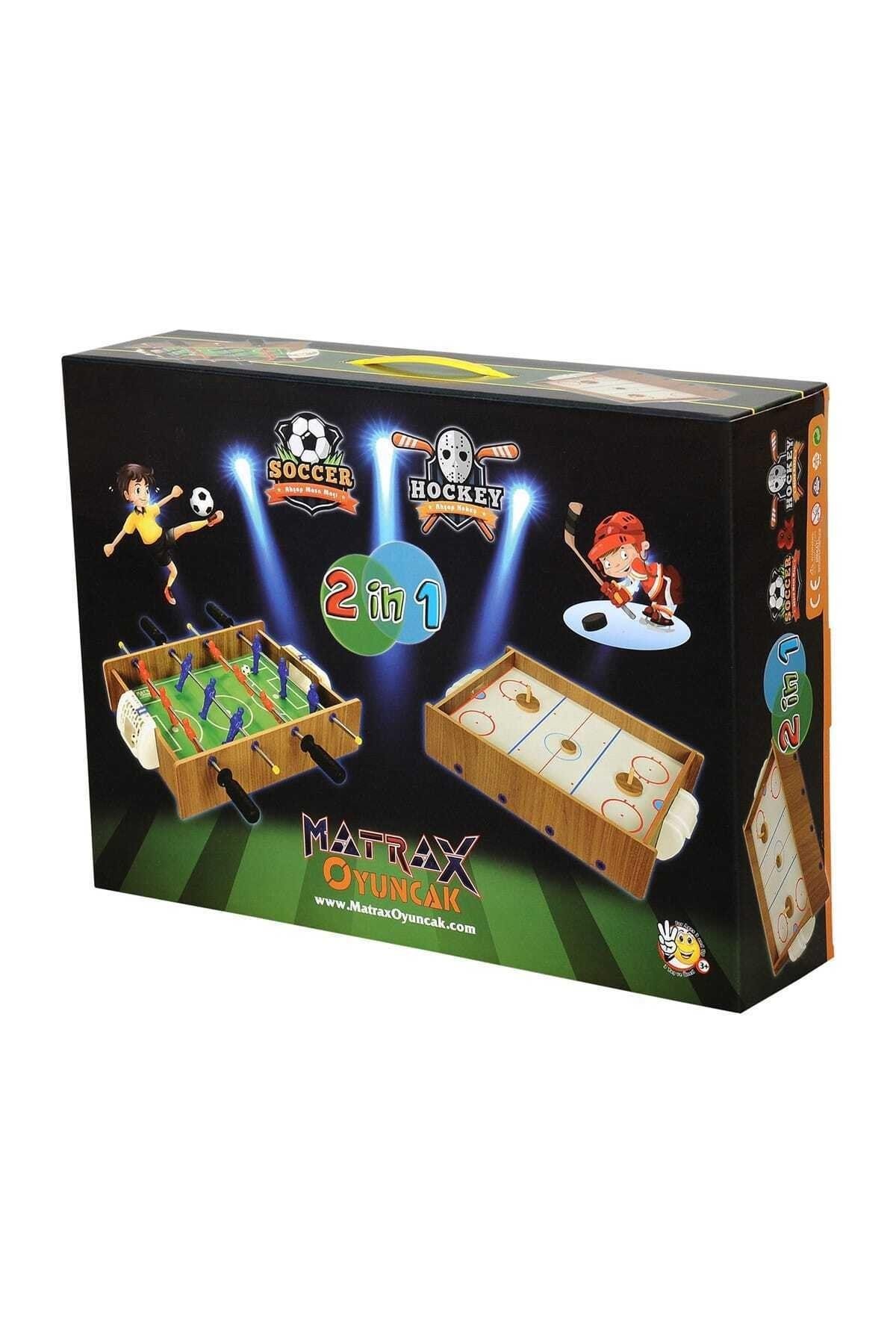 AKÇİÇEK OYUNCAK Ahşap Hokey Ve Langırt Oyunu-Spor