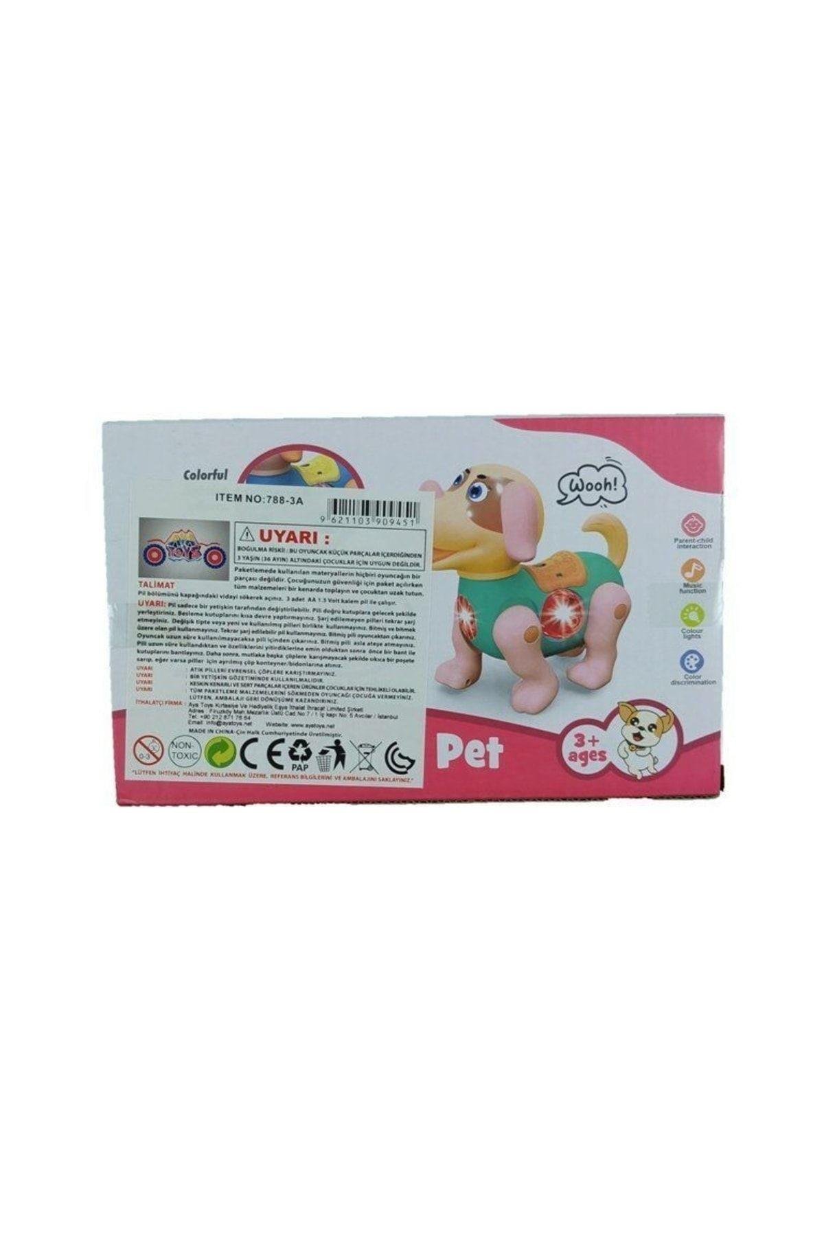 Aya Toys Sesli Ve Işıklı Sevimli Evcil Hayvanlar Köpek-Hayvan Figürleri