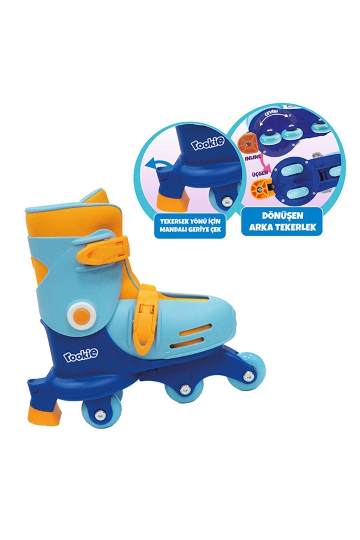 Ayarlanabilir Dönüşen Tekerlekli 2 In 1 Twisty Paten - Mavi-Spor