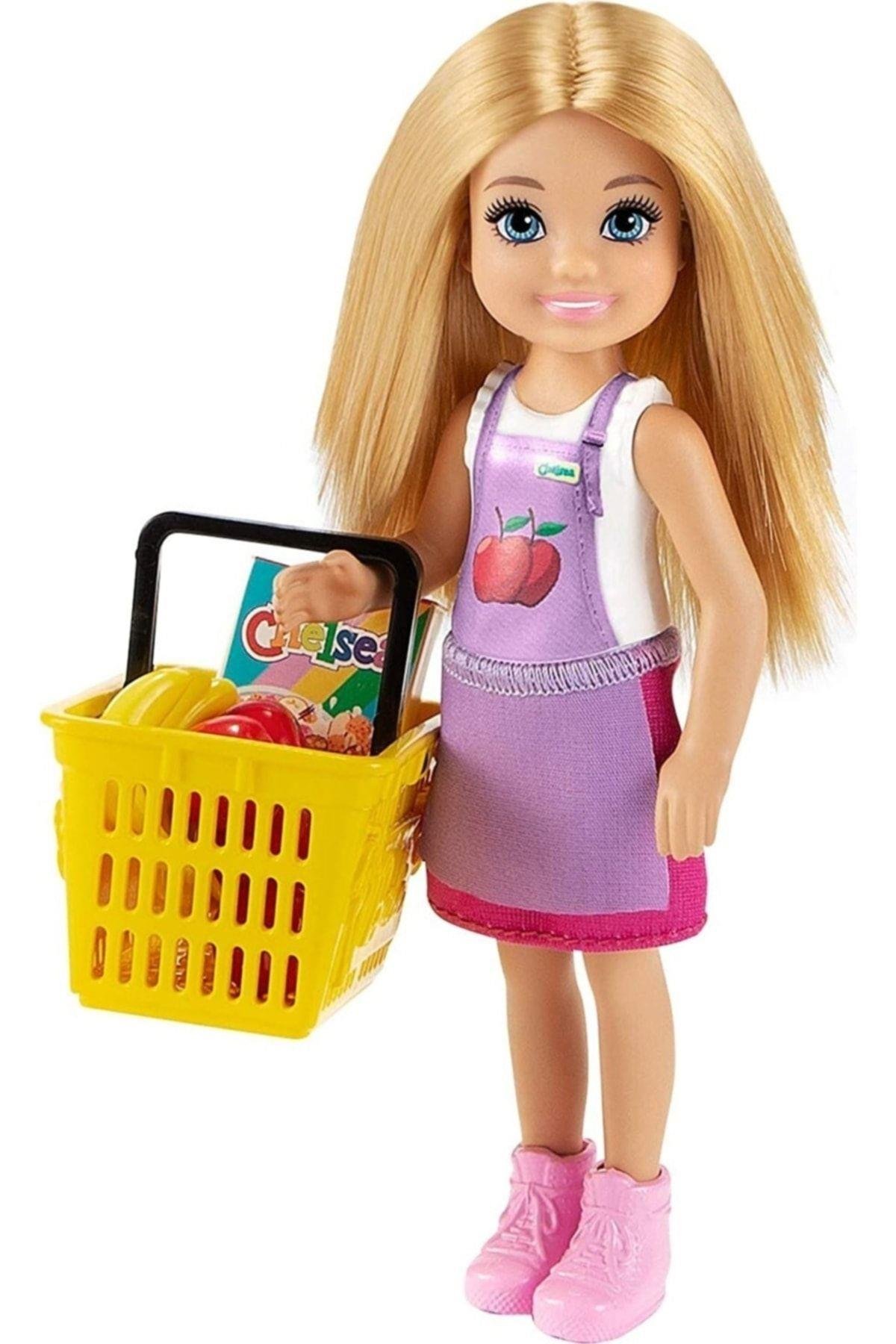 Barbie Chelsea Meslekleri Öğreniyor Market Çalışanı Chelsea Ve Oyun Seti Gtn67-Oyuncak Bebekler