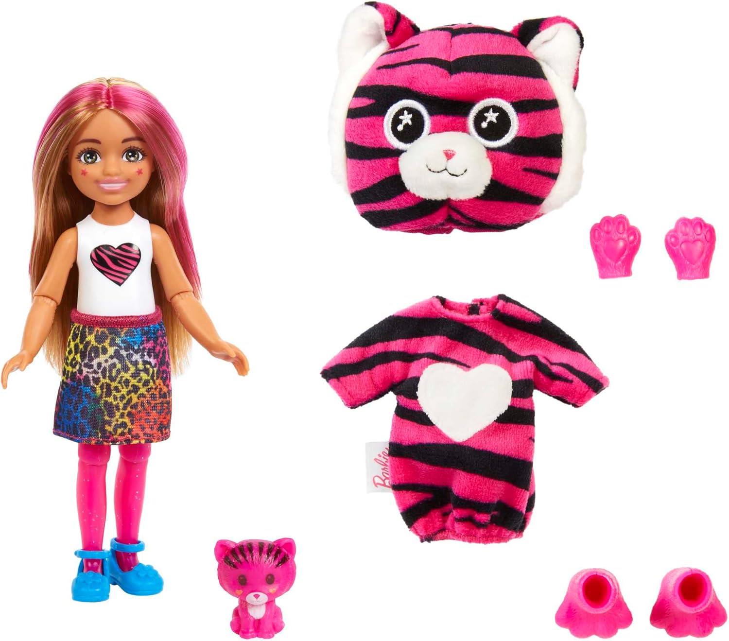 Barbie Cutie Reveal Bebekler Chelsea Tropikal Orman Serisi - Kaplan-Oyuncak Bebekler