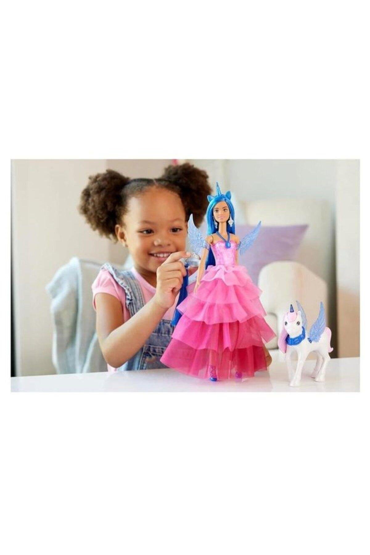 Barbie Mavi Saçlı Prenses Bebek Hrr16-Oyuncak Bebekler