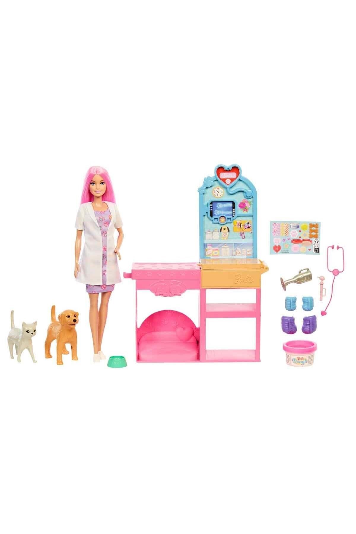 Barbie ’nin Veteriner Kliniği Bebek Ve Aksesuarları JFX93-Oyuncak Bebekler