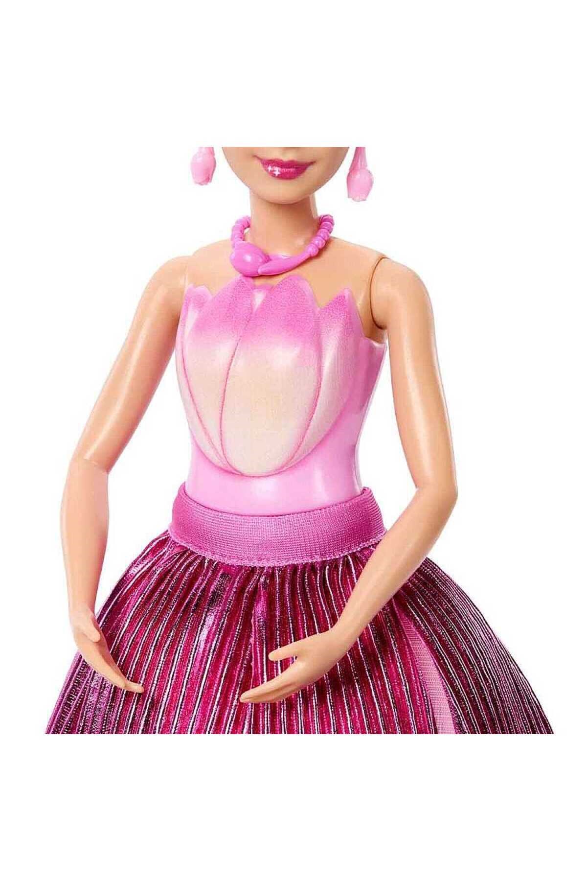 Barbie Petal Pop Barbie Bebek ve Aksesuarları Lale Oyun Seti JMF57-Oyuncak Bebekler