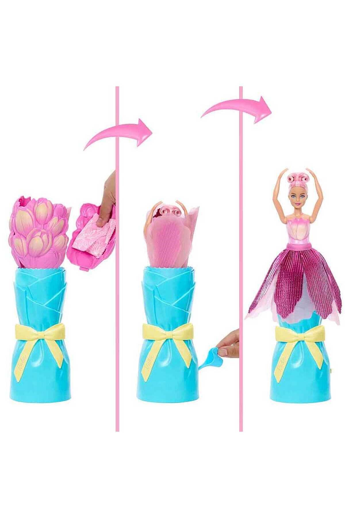 Barbie Petal Pop Barbie Bebek ve Aksesuarları Lale Oyun Seti JMF57-Oyuncak Bebekler