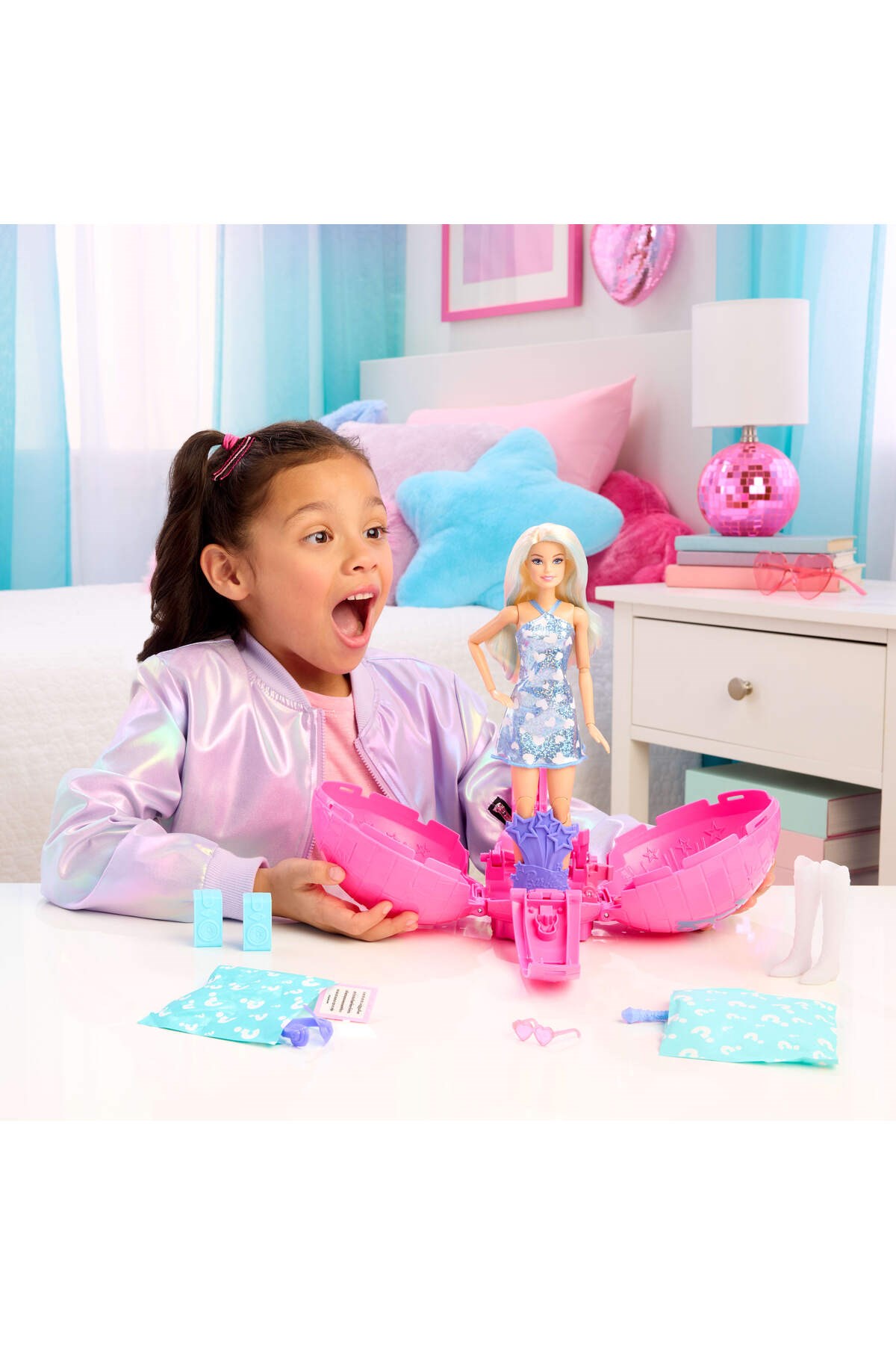 Barbie Team Barbie Roll & Reveal Pop Yıldızı Bebek ve Aksesuarları Jmk19-Oyuncak Bebekler