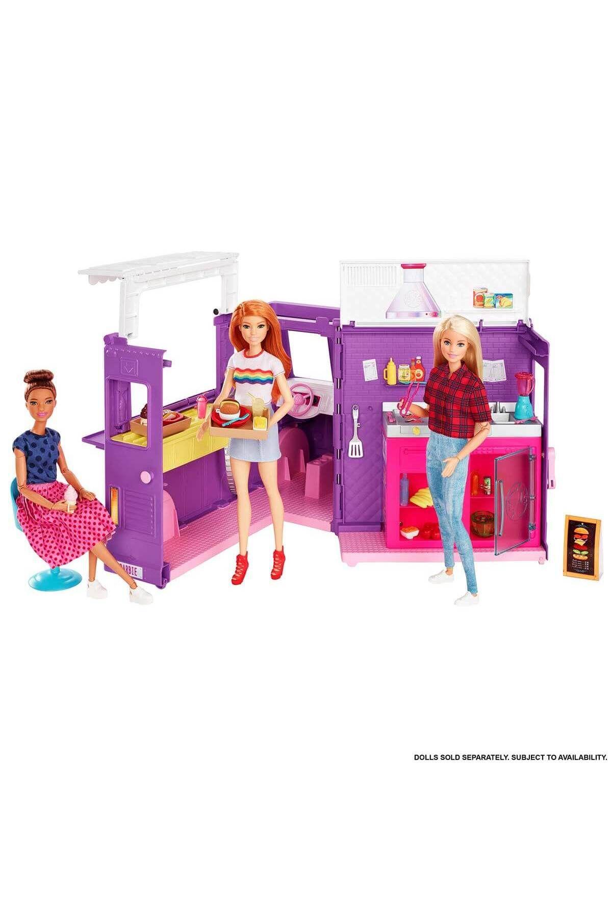 Barbie Yemek Arabası ve 30 figür GMW07-Oyuncak Bebekler