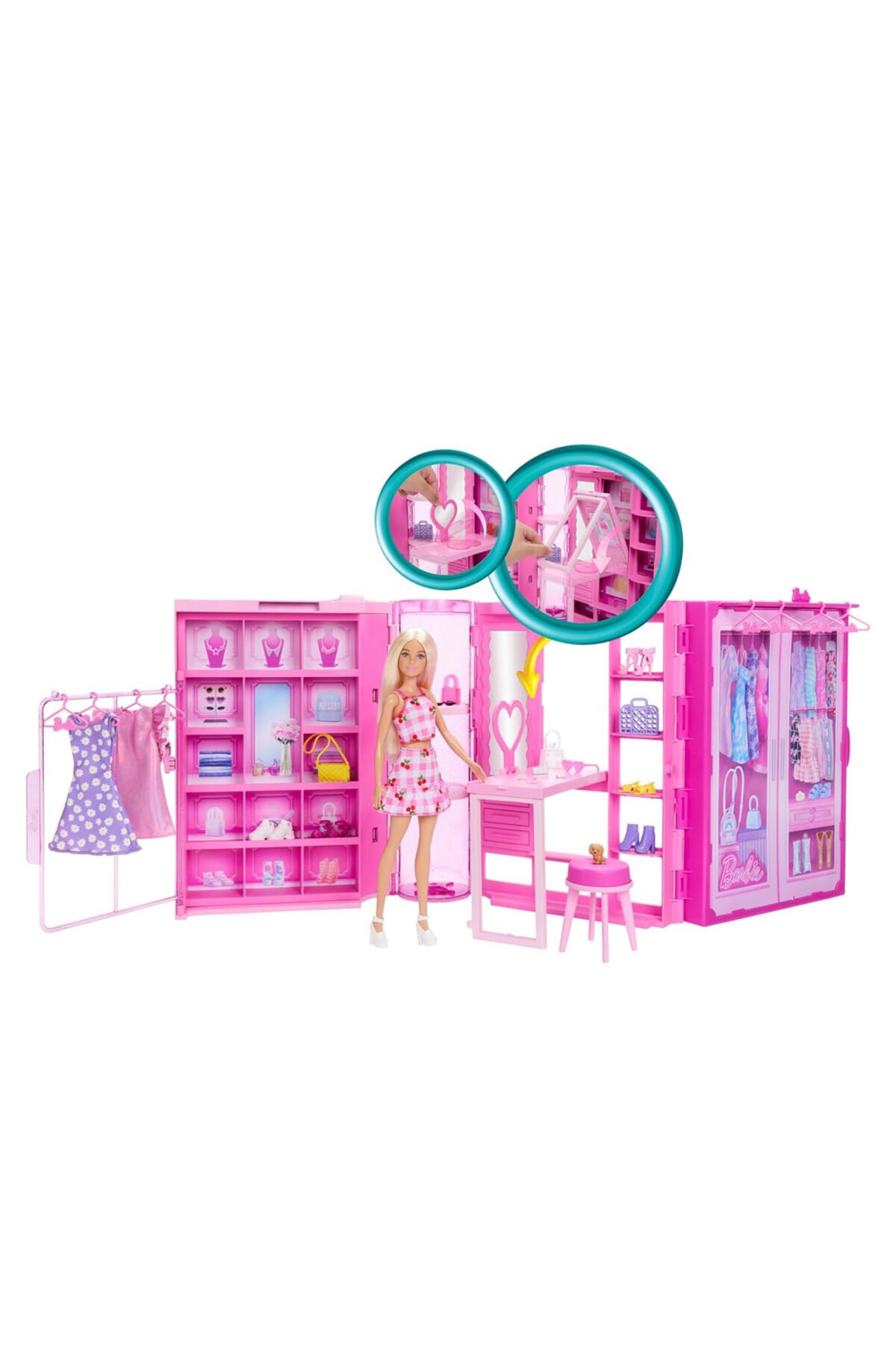 Barbie'nin Rüya Gardırobu ve Bebek Oyun Seti HXD58-Oyuncak Bebekler