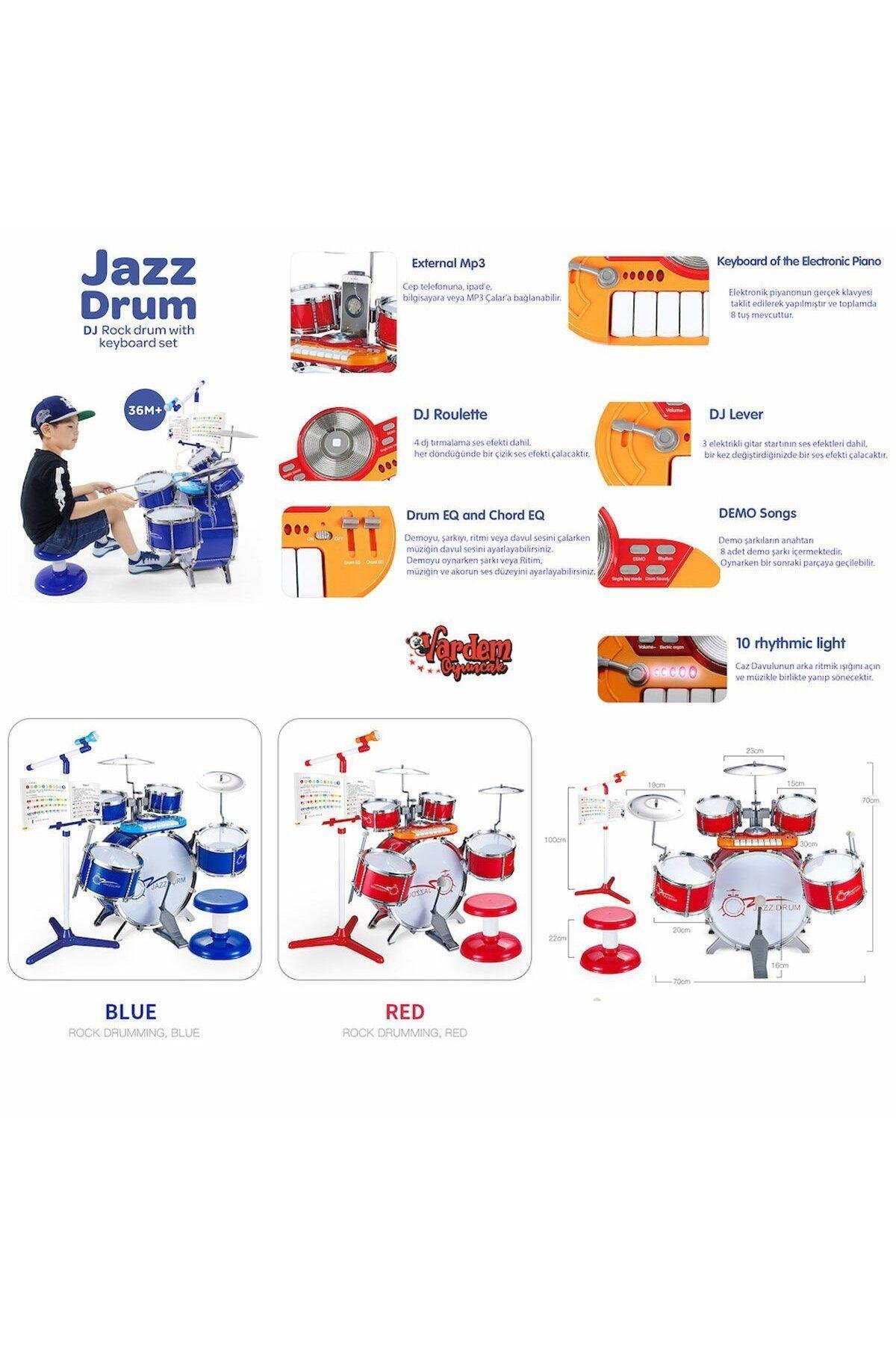 Bateri Seti MP3 ve Mikrofonlu -Vardem BAO-1704-Müzik Aletleri