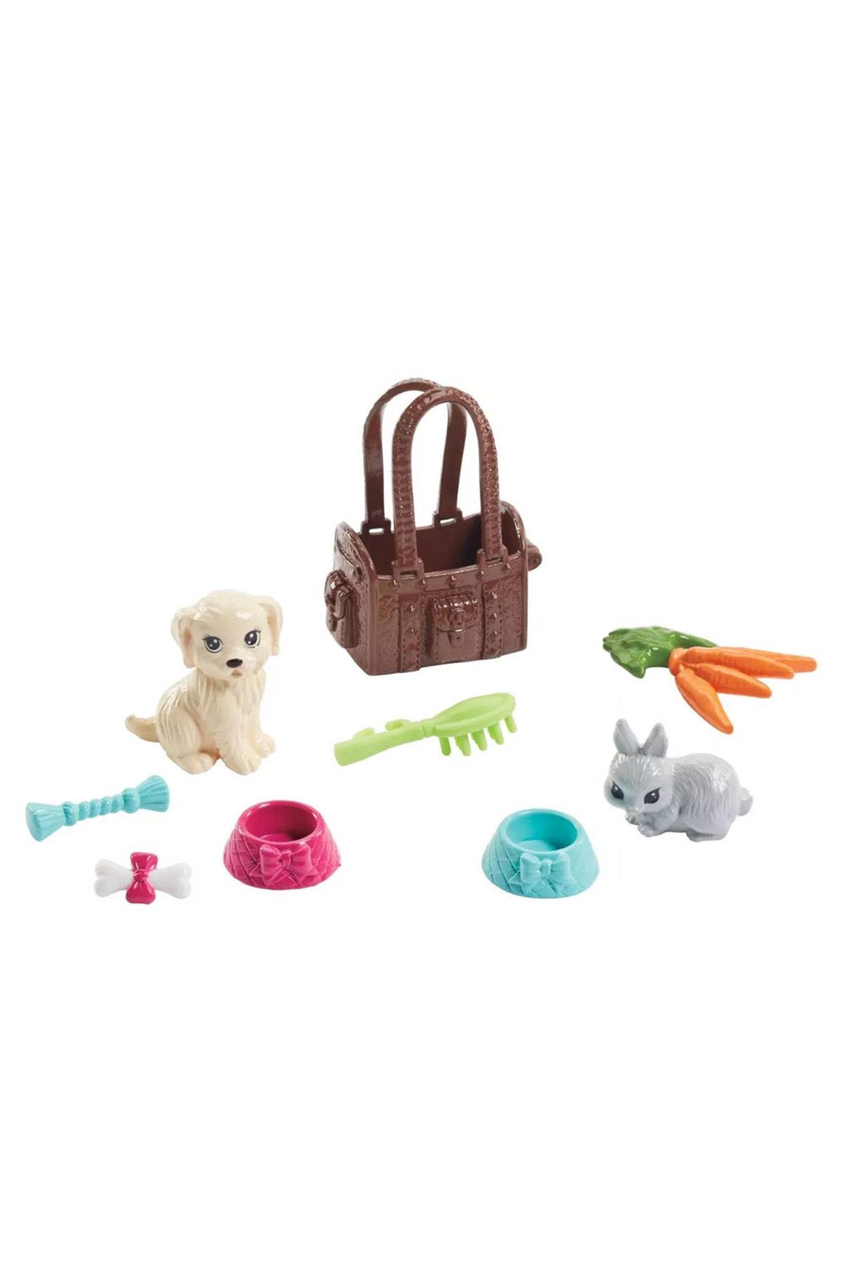 Bebekler ve Evcil Hayvanlar, Yavru Köpek, Tavşan ve Temaya Uygun 7 Parçayla FPR48-Oyuncak Bebekler