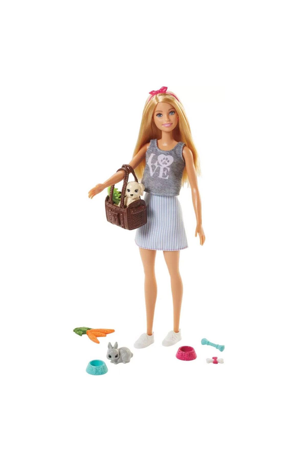 Bebekler ve Evcil Hayvanlar, Yavru Köpek, Tavşan ve Temaya Uygun 7 Parçayla FPR48-Oyuncak Bebekler