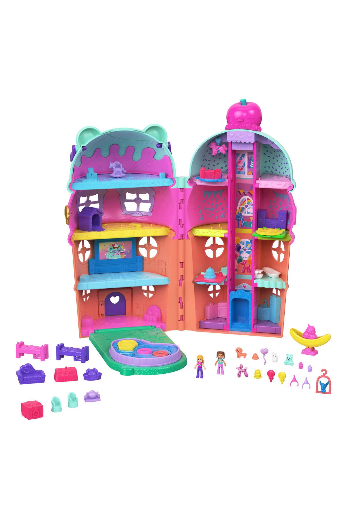 bebekler ve oyun seti, mobilya ve evcil hayvanlar dahil asansörlü Dondurma Evi JFT91-Oyuncak Bebekler