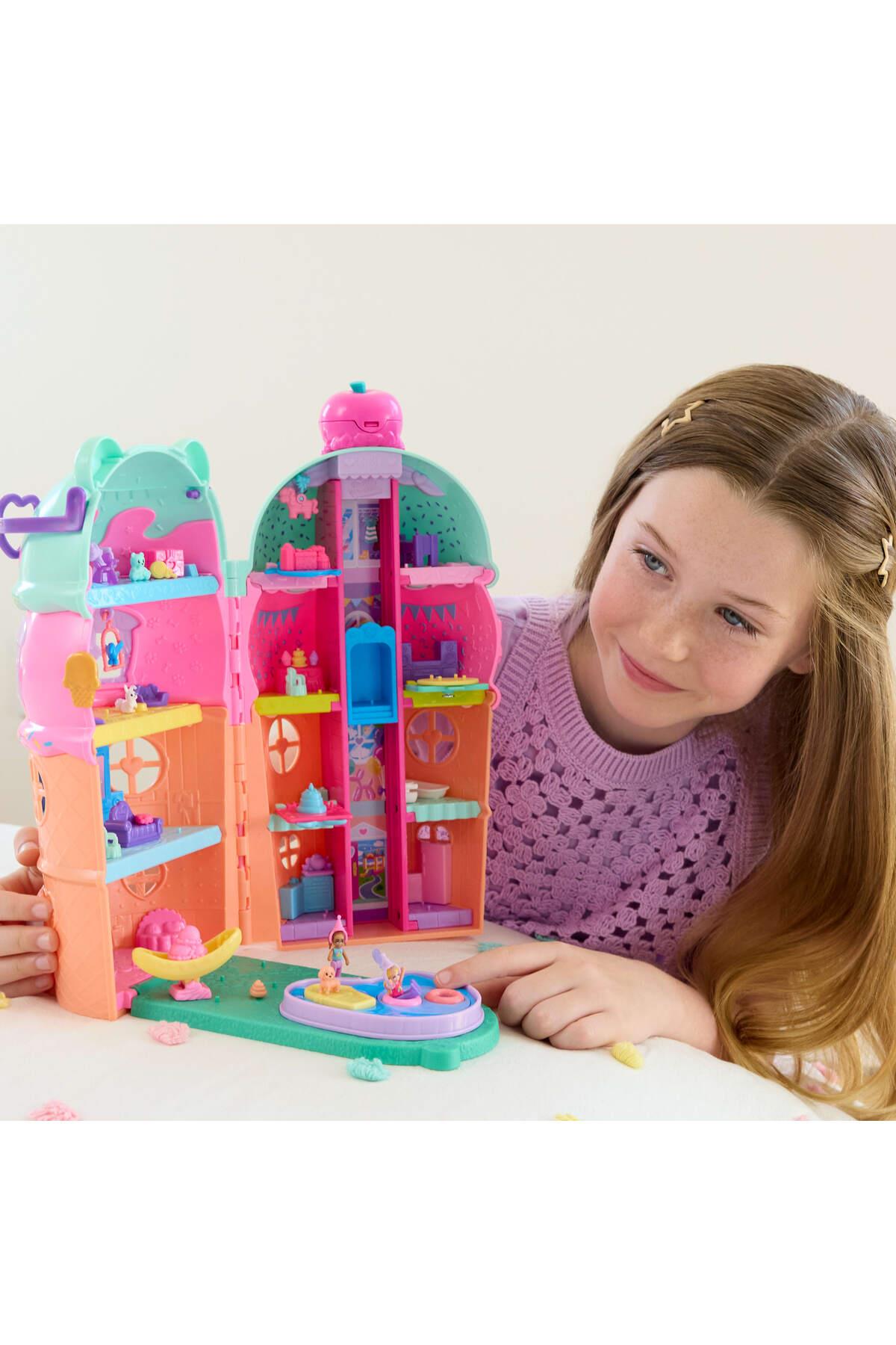 bebekler ve oyun seti, mobilya ve evcil hayvanlar dahil asansörlü Dondurma Evi JFT91-Oyuncak Bebekler