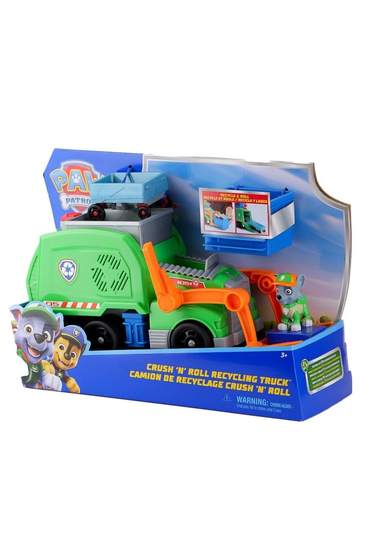 BFS SPM-6071248 PaW Patrol Rocky ile Crush N Roll Geri Dönüşüm Kamyonu-Karakter Figürleri