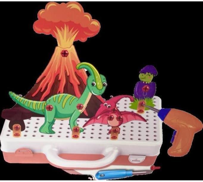 Birlik Oyuncak 3D Matkap Seti Söktak Dinazorlar Eğitici Matkap Seti330 Parça-Eğitici Oyuncak