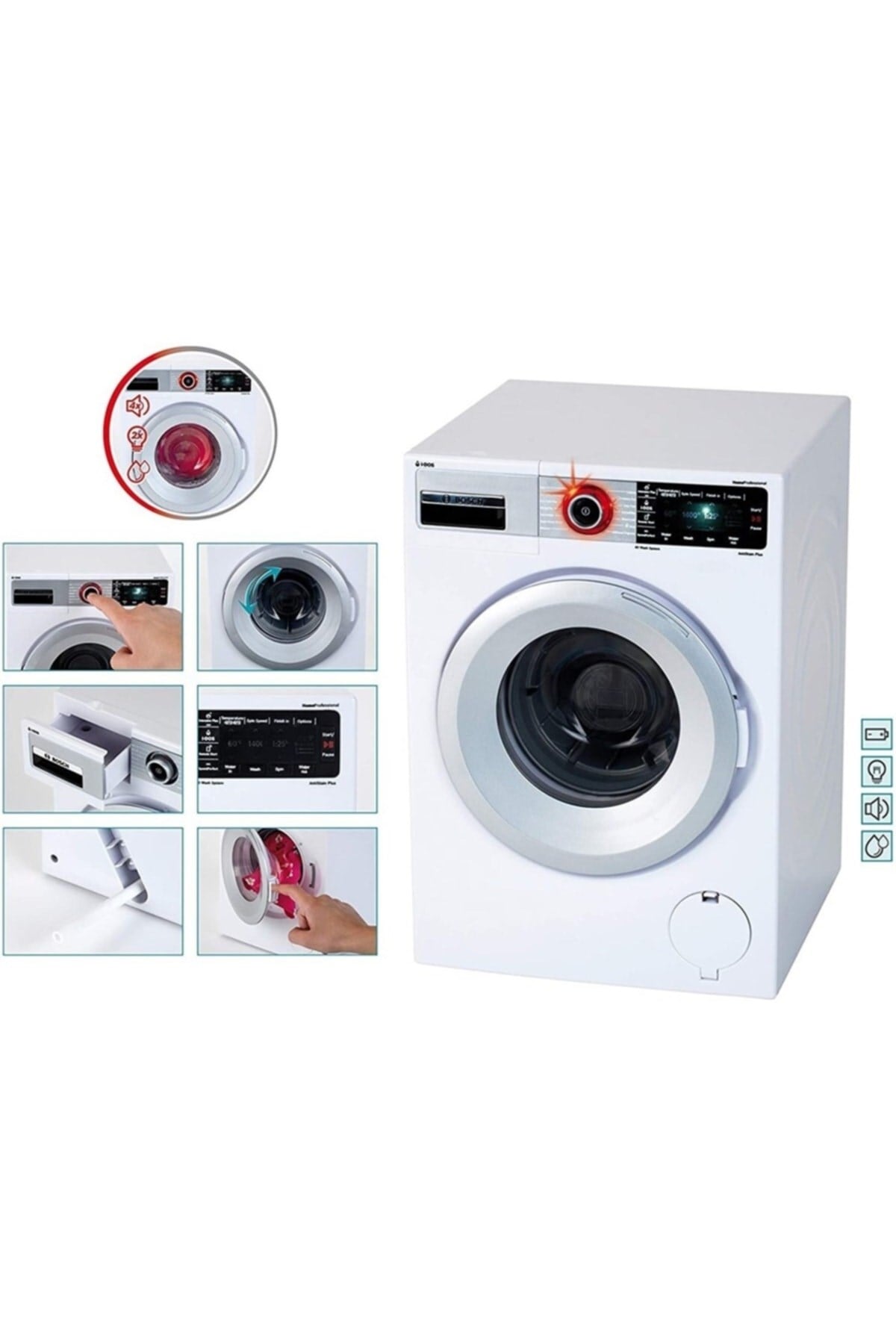 Bosch Oyuncak Sesli Işıklı Çamaşır Makinesi-Eğitici Oyuncak