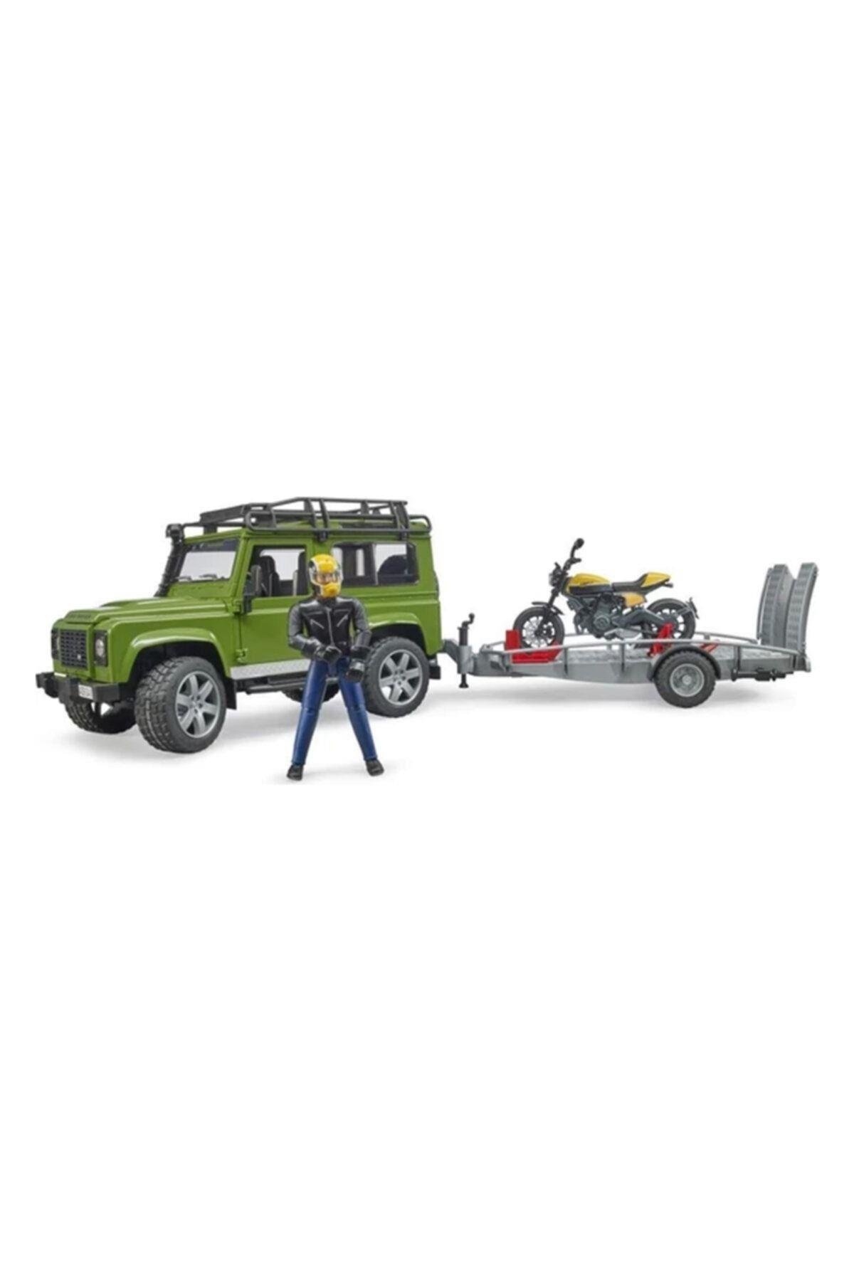 Bruder Br02589 Land Rover Arazi Aracı & Ducati Motorsiklet Ve Sürücüsü-Maket Araçlar