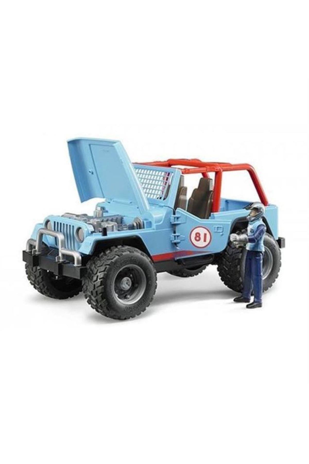 Bruder Jeep Cross Safari Aracı Kasklı Pilotu Mavi Br02541-Oyuncak Arabalar ve Kamyonlar